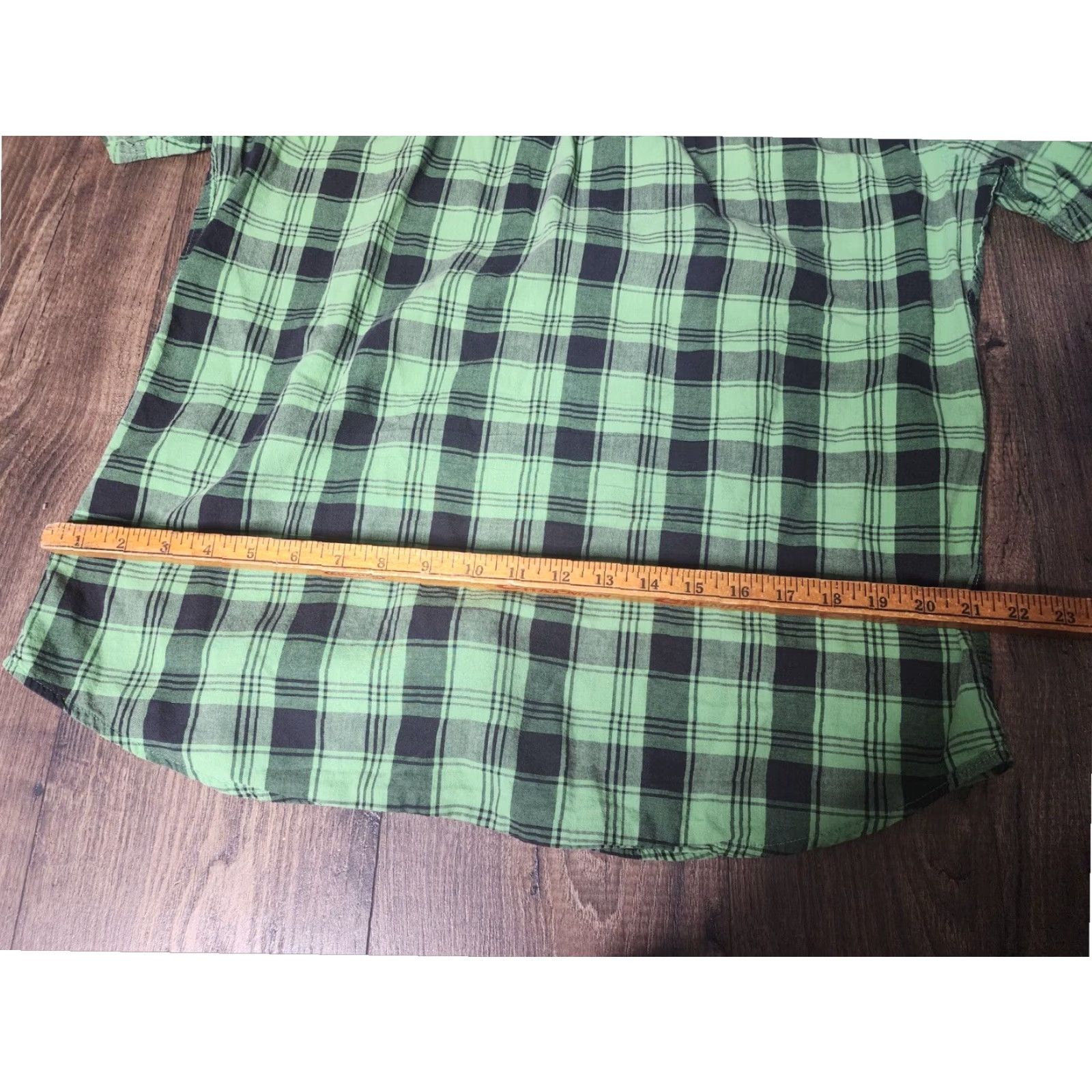 Hang Ten Hang Ten Mens XL Green Plaid Short Sleeve Button Up Shirt Western Style Cotton Size US XL / EU 56 / 4 - 3 Thumbnail