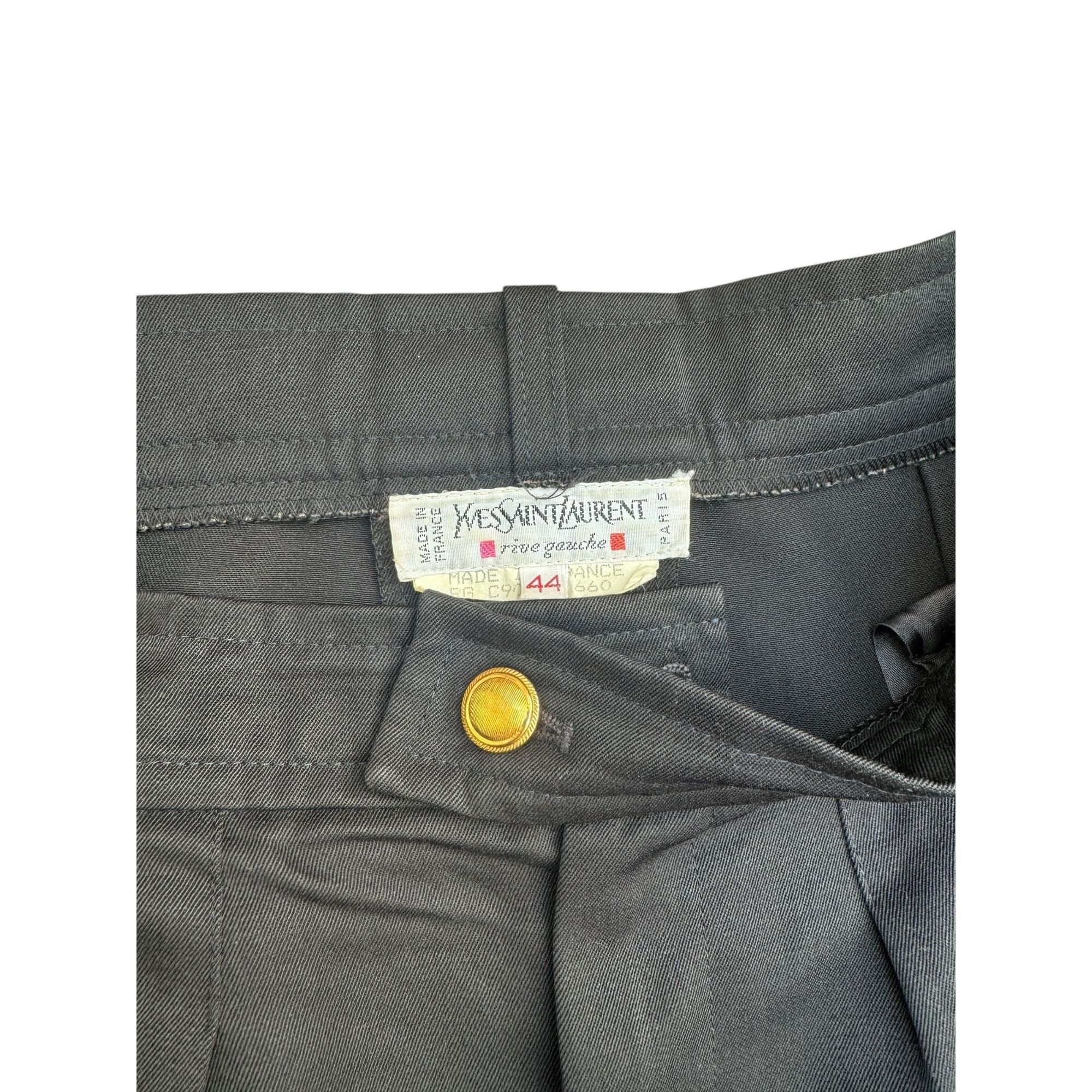 Yves Saint Laurent 1970s Black Wide Leg Pants Size 32" / US 10 / IT 46 - 4 Thumbnail