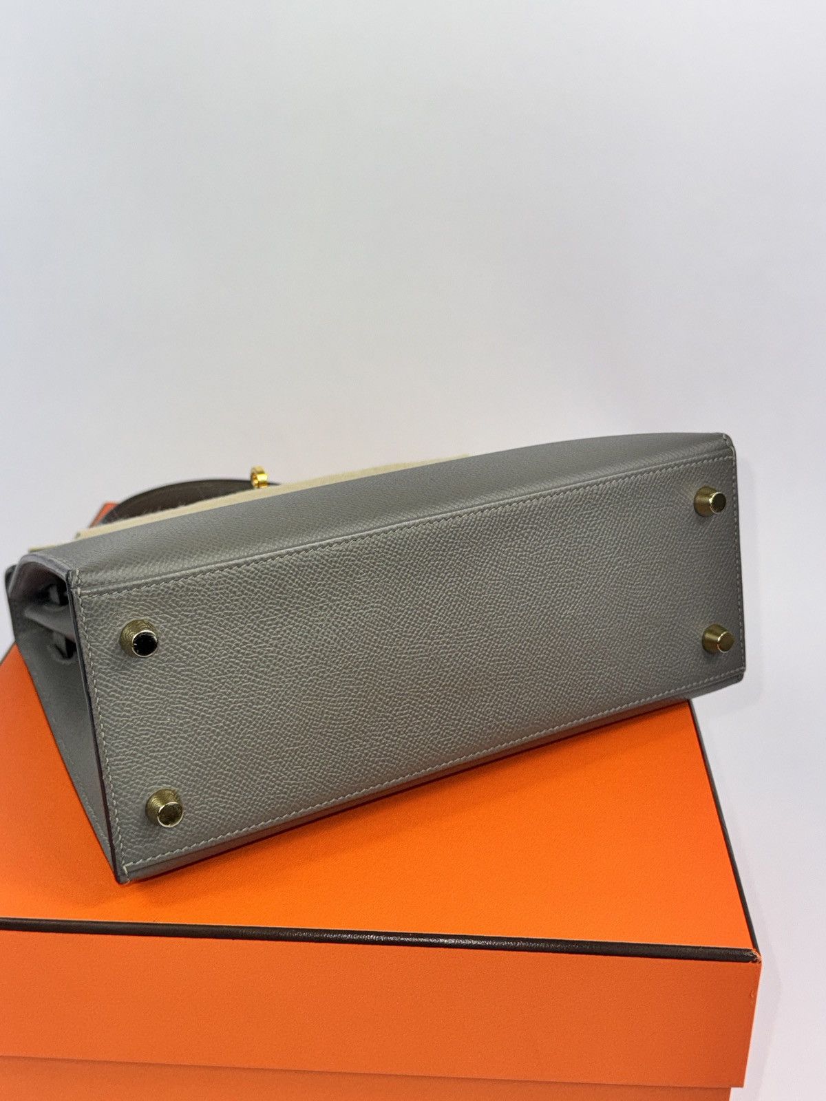 Hermes HERMES KELLY 25 GRIS MEYER EPSON LEATHER GOLD HARDWARE BAG Size ONE SIZE - 6 Thumbnail