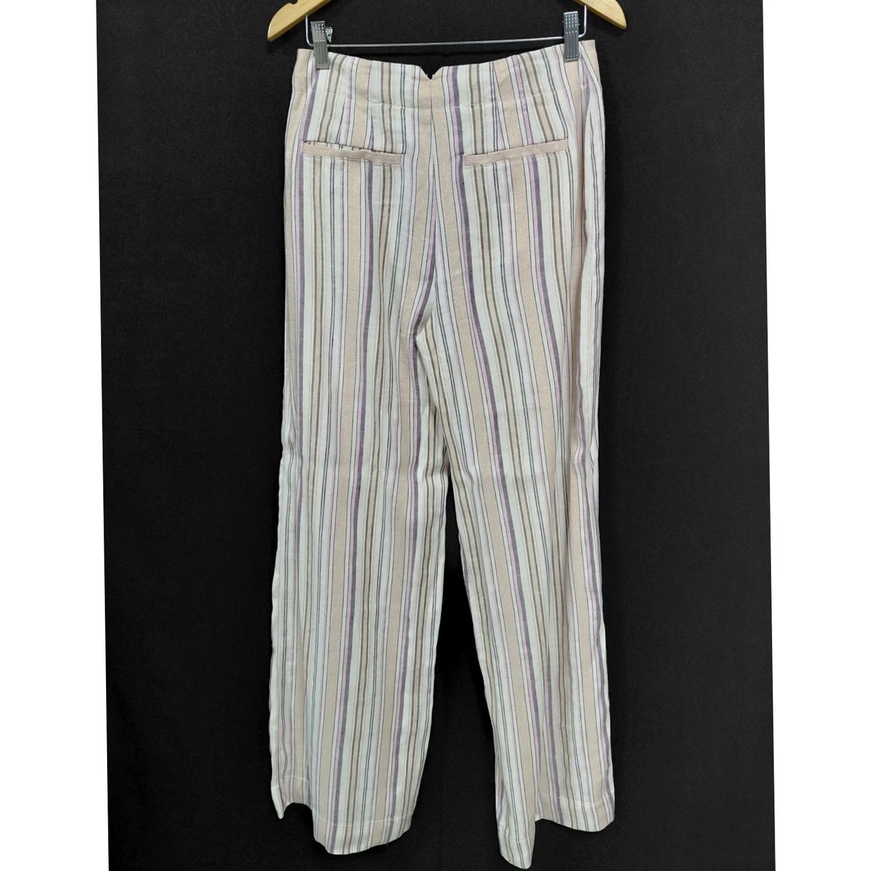 Vintage Maeve by Anthropologie Pants Woven Women Size 4 Striped Linen Blend Size 27" / US 4 / IT 40 - 2 Thumbnail