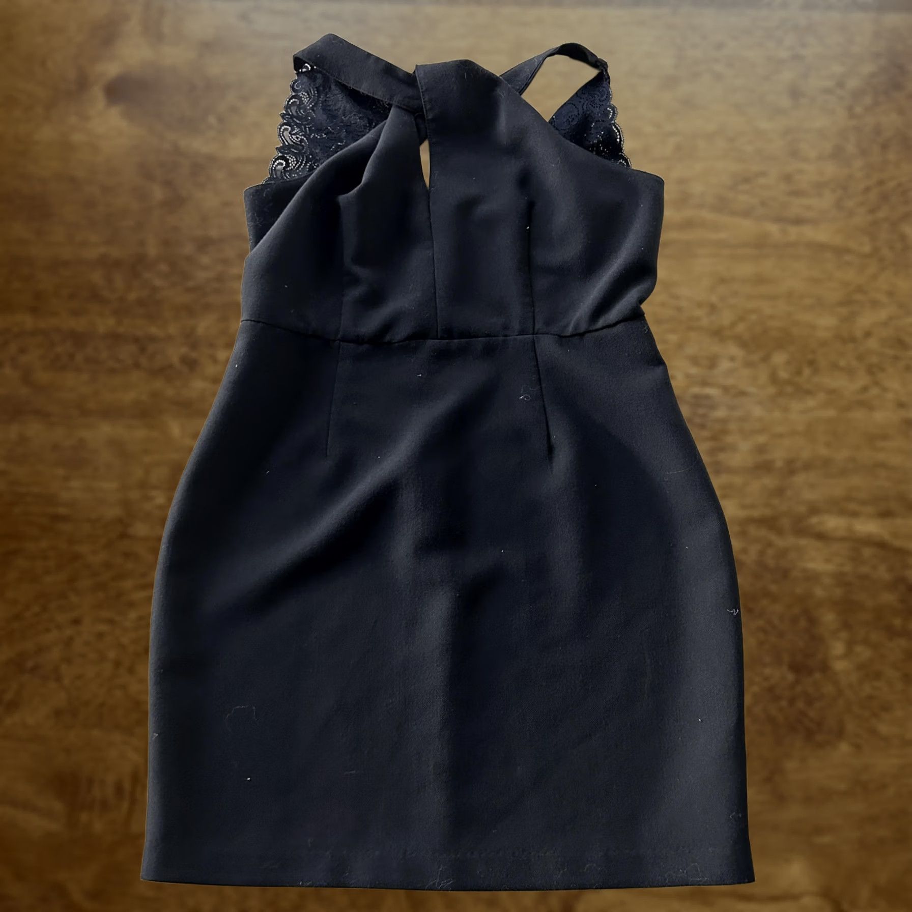 Vintage Esley Dress Womens Medium Black Halter Sheath Sleeveless Mini Party Cocktail Size M / US 6-8 / IT 42-44 - 1 Thumbnail