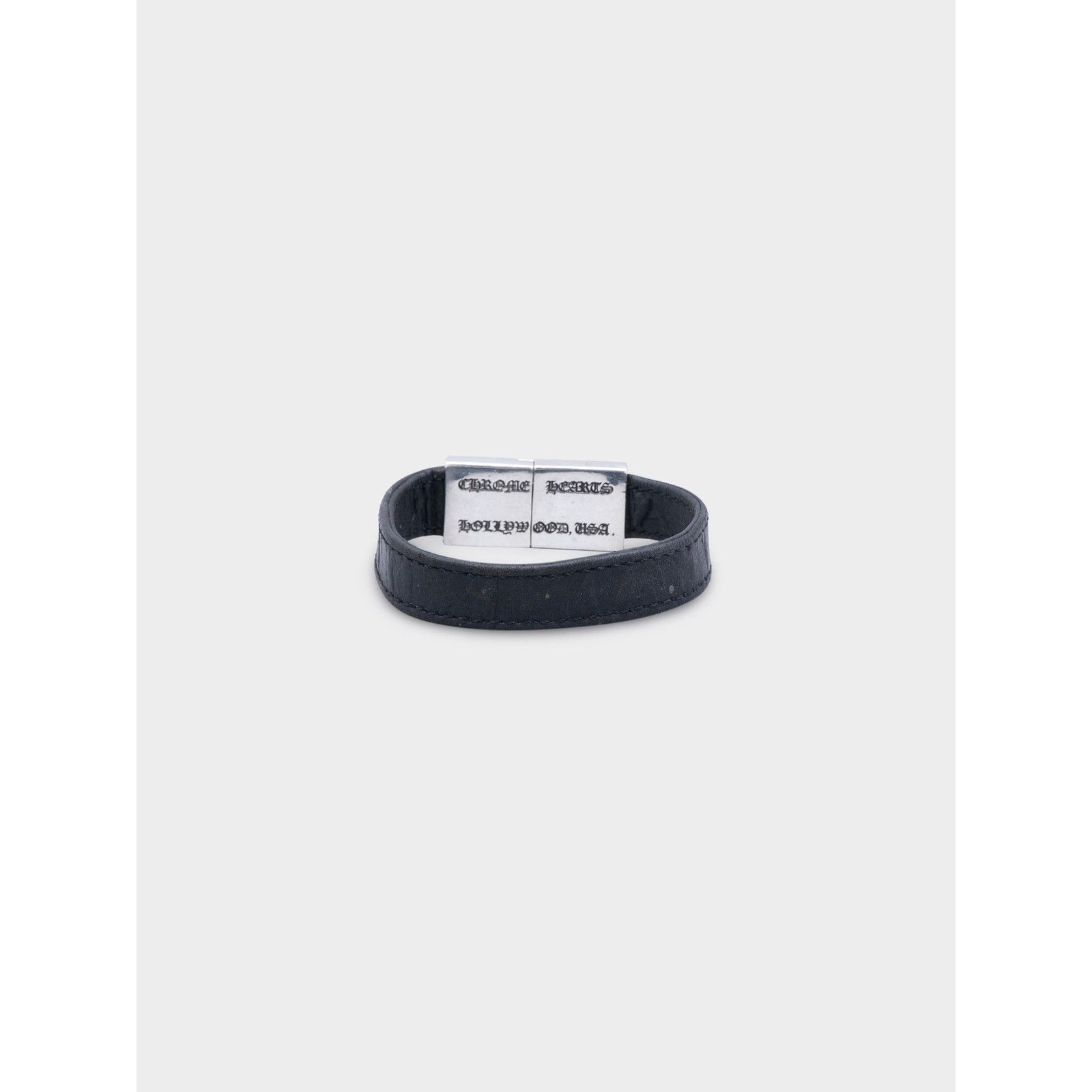 Chrome Hearts Flat Silver & Leather Bracelet Size ONE SIZE - 6 Thumbnail