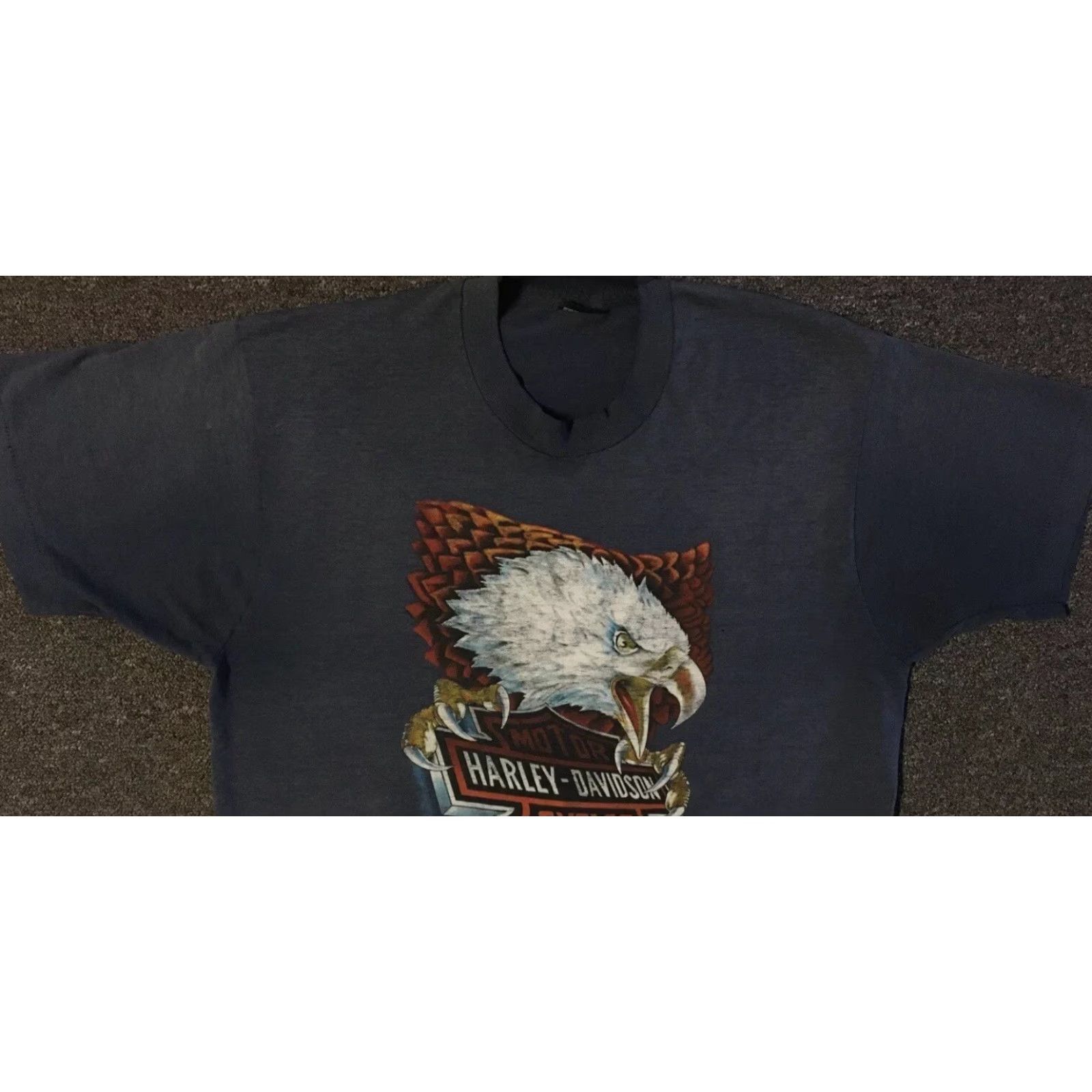 Harley Davidson VINTAGE Harley Davidson Shirt XL USA Biker Punk Grunge 90s Eagle Distressed Faded 3D Emblem Graphic Tee Men USA Size US XL / EU 56 / 4 - 7 Thumbnail