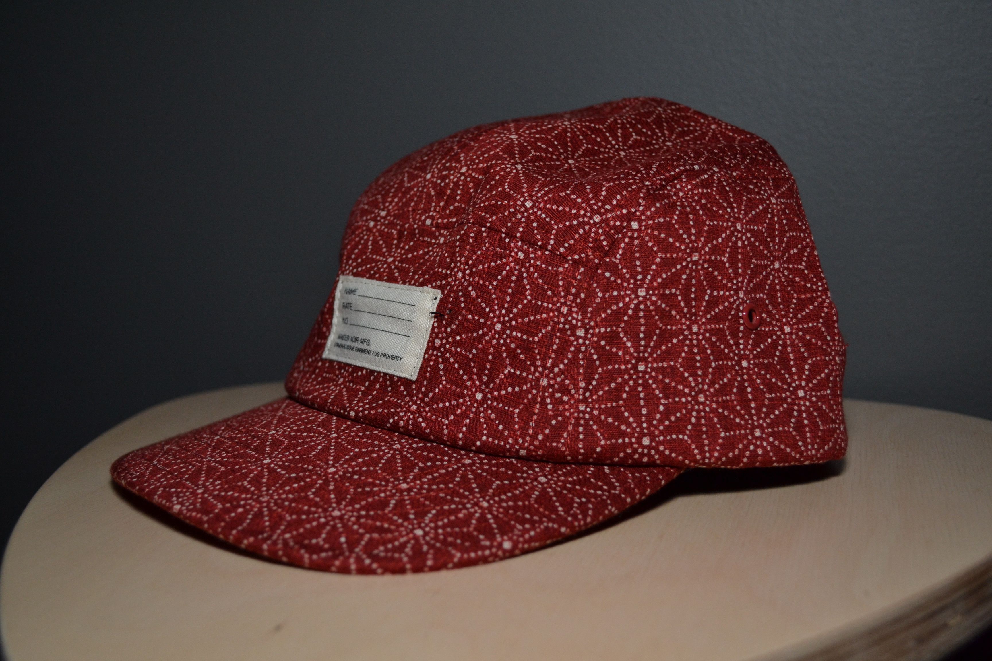 Japanese Brand Maiden Noir Blood Red Sashiko 5 Panel Camp Hat Visvim Style Size ONE SIZE - 3 Thumbnail