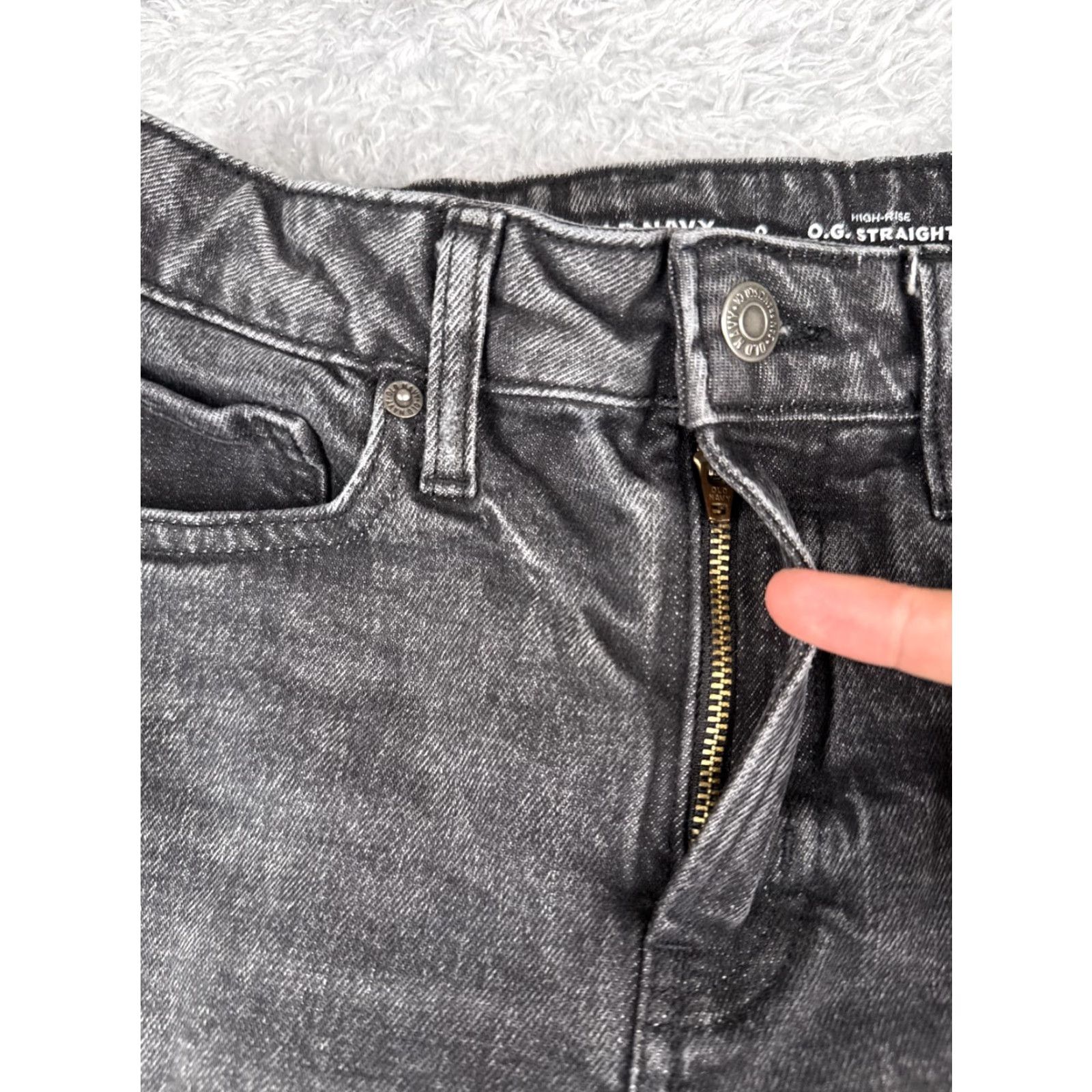 Old Navy Old Navy Jeans Women 0 Black Denim OG Straight Distressed Cotton High Rise 24x26 Size 25" / US 0 / IT 36 - 5 Thumbnail