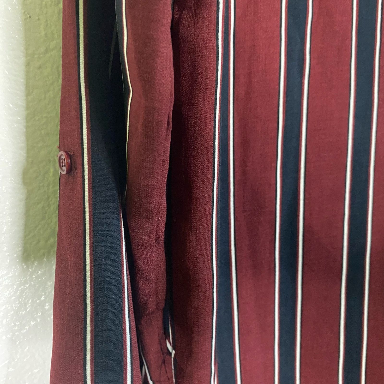 Forever 21 Forever 21 Button Up Shirt Dress Dark Red and Navy Striped S Size S / US 4 / IT 40 - 6 Thumbnail