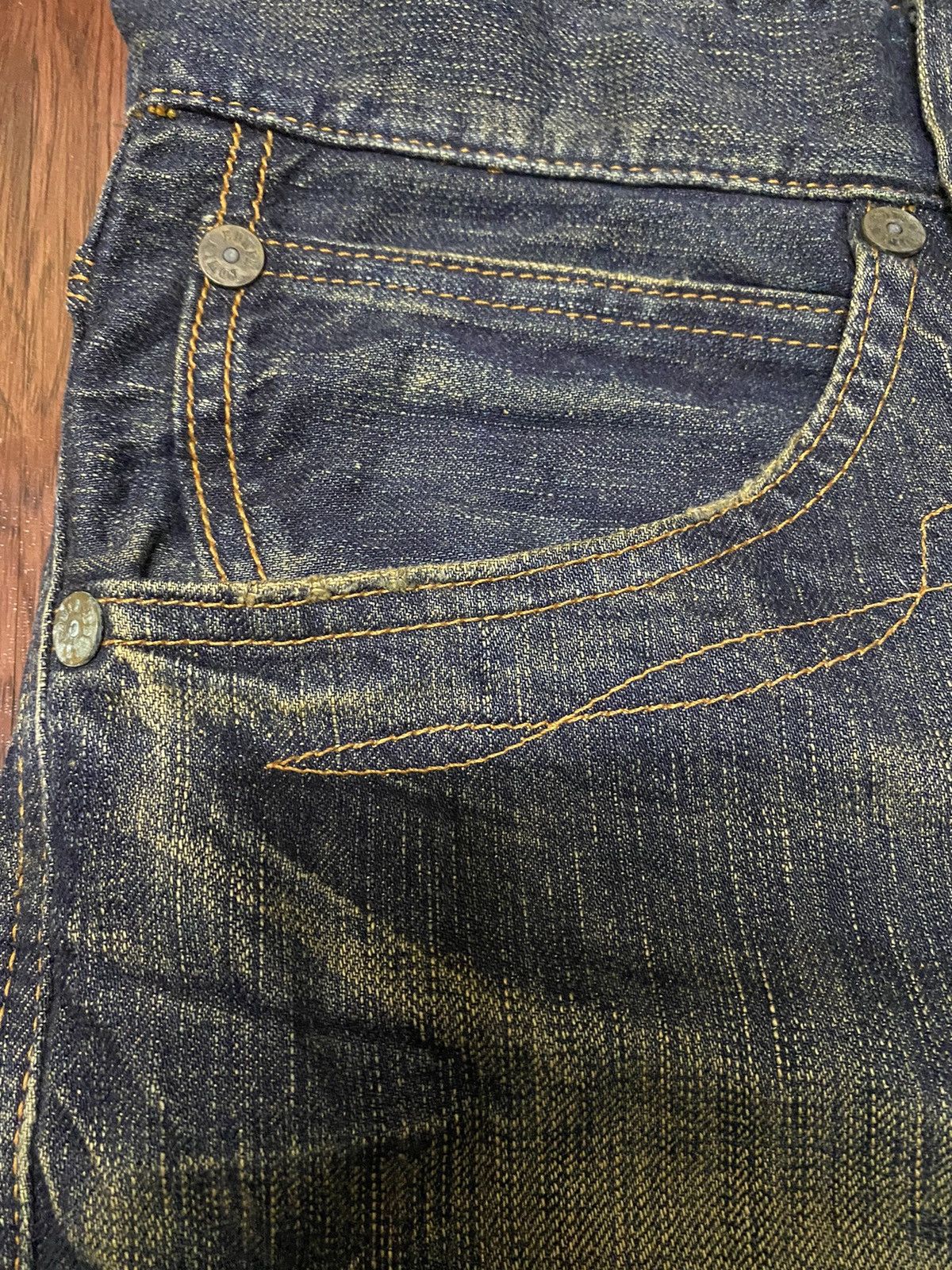 Edwin Vintage Edwin 503 Blue Trip Mud Wash Baggy Style Denim Size US 35 - 8 Thumbnail