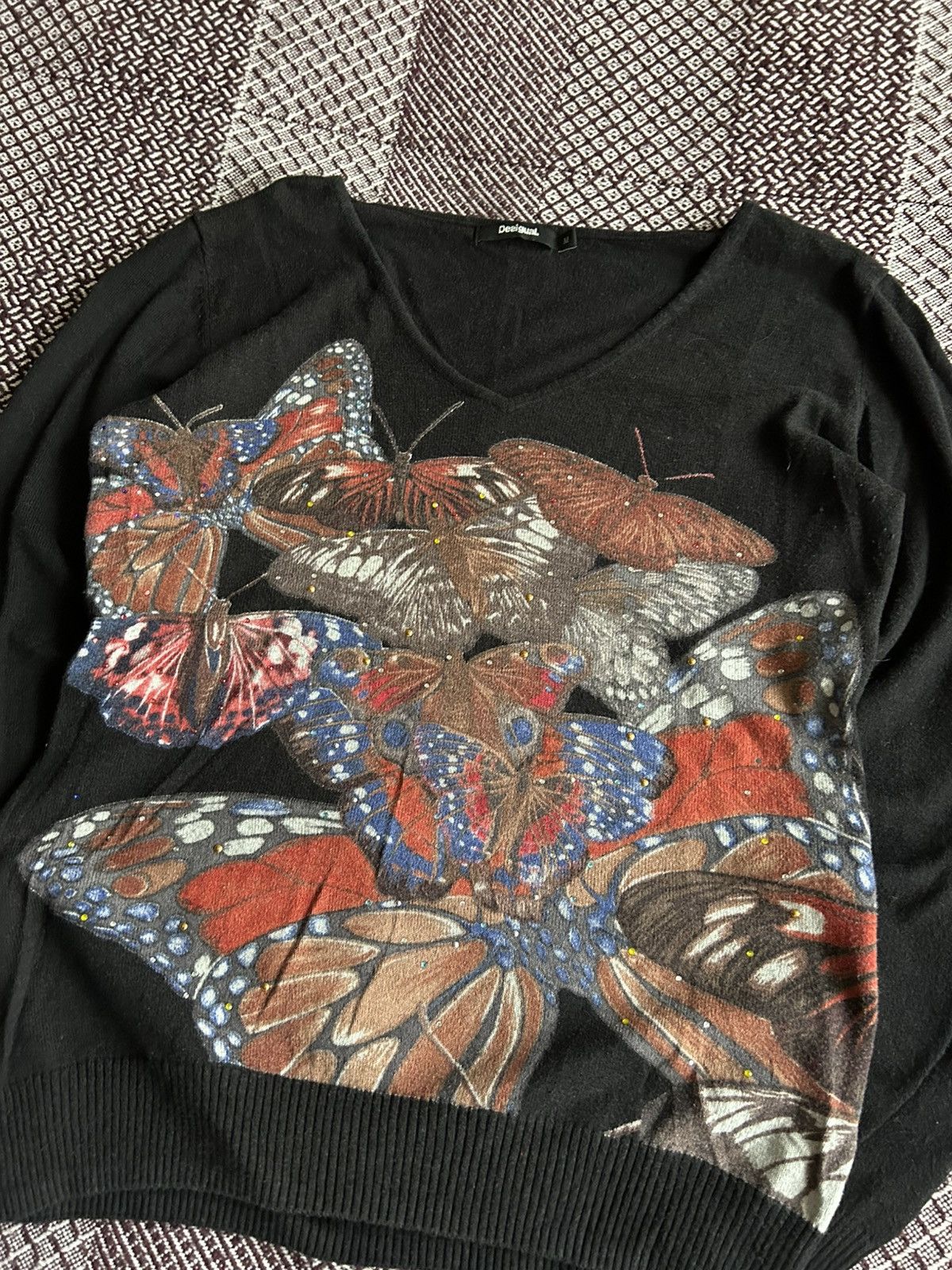 Desigual Desigual butterfly avantgarde women Long Sleeve T-shirt Sz M Size M / US 6-8 / IT 42-44 - 4 Thumbnail