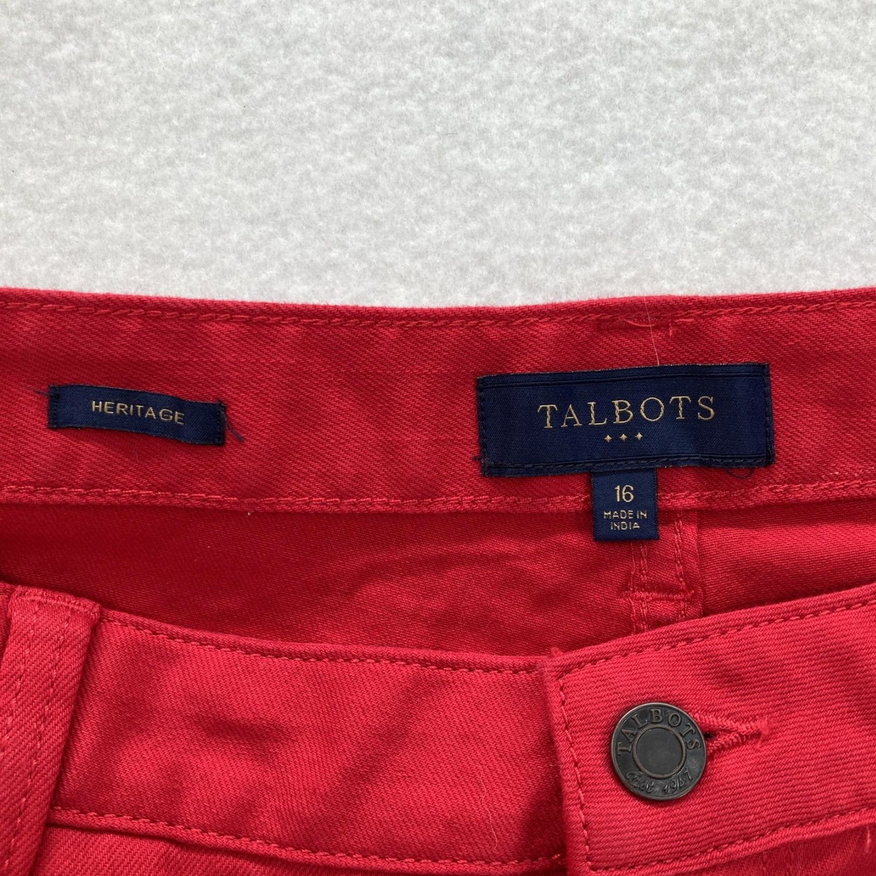 Talbots VINTAGE Talbots Heritage Jeans Womens 16 Straight Leg Crop Red NWT Stretch Denim Preppy 90s/Business Casual Mens? Size 38" / US 16 / IT 52 - 4 Thumbnail