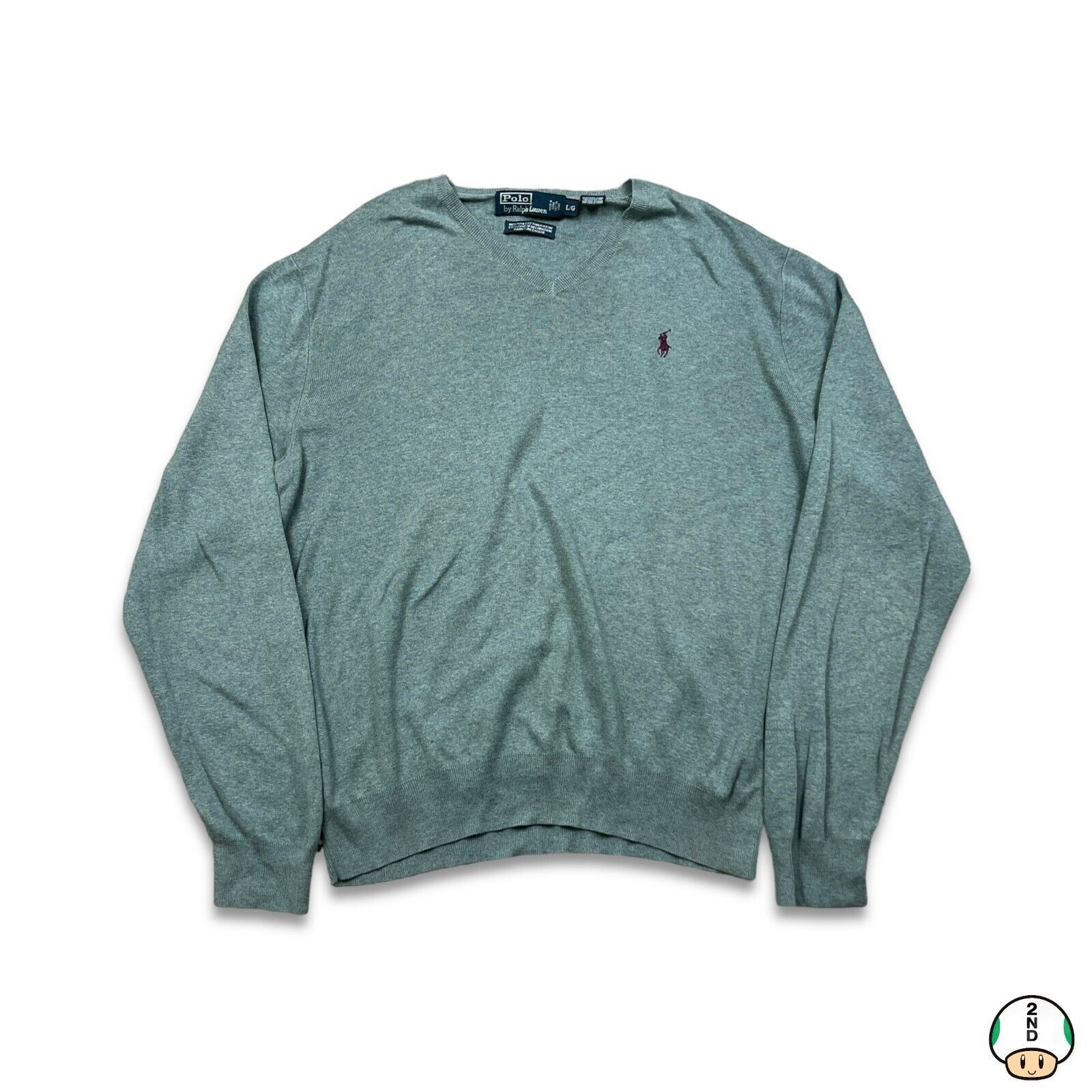 Polo Ralph Lauren × Vintage Polo Ralph Lauren Cardigan Large Pony Pullover 90s Sweater Size US L / EU 52-54 / 3 - 1 Thumbnail