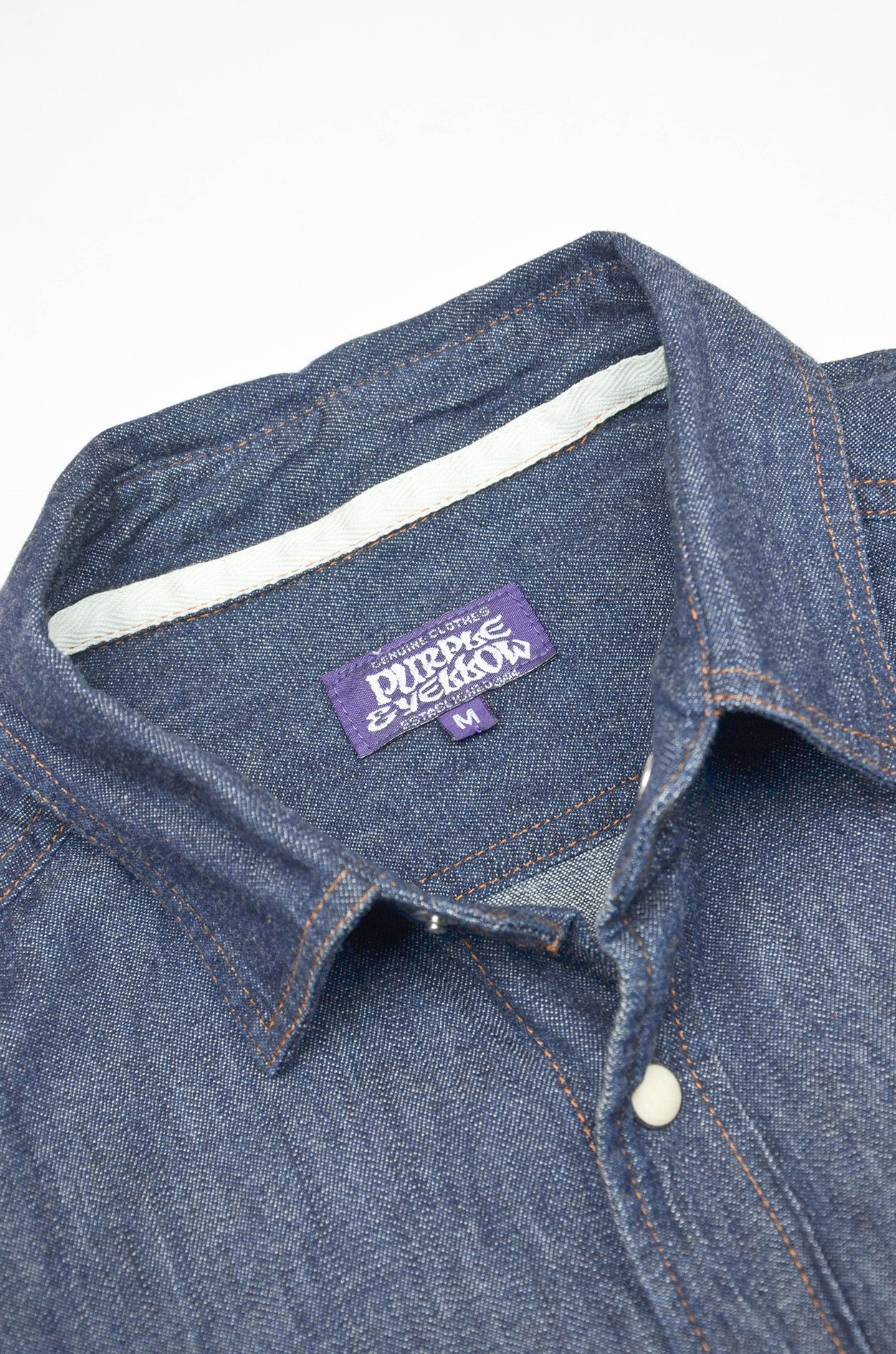 Purple Purple & Yellow Indigo Denim Pearl-Snap Western Shirt SS - M Size US M / EU 48-50 / 2 - 6 Thumbnail