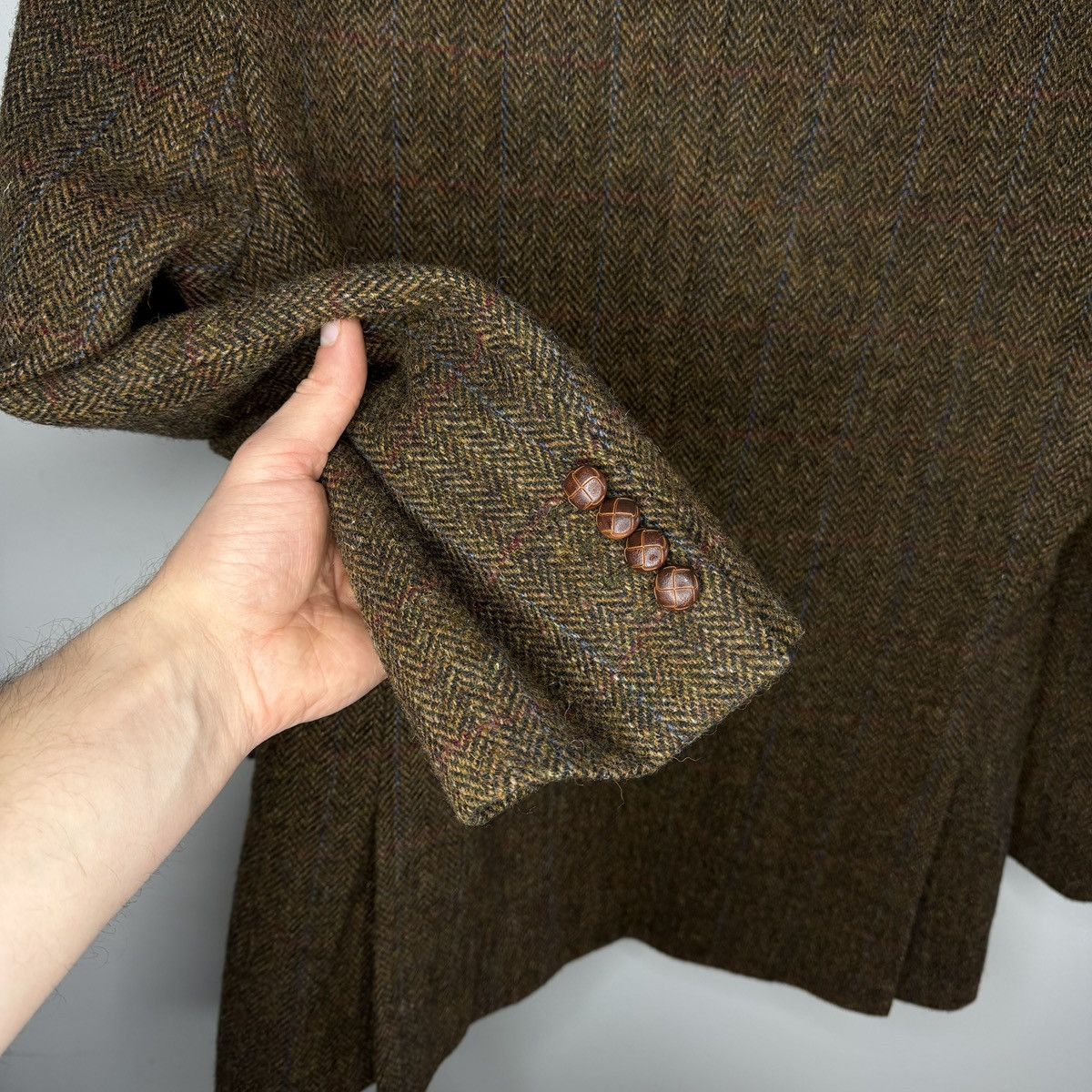 Harris Tweed Vtg Harris Tweed Brown Coat WOOL Jacket Blazer 40 R Size 40R - 8 Thumbnail