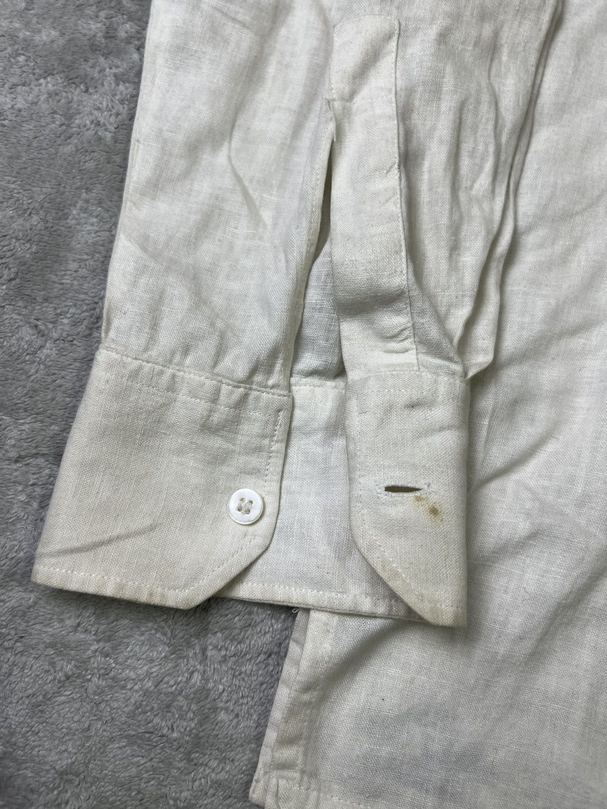 Armani Vintage Armani Jeans Linen Cotton Pullover Shirt Cream Beige Size US XL / EU 56 / 4 - 6 Thumbnail