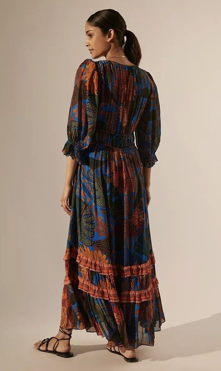 Farm Rio Farm Rio x Anthropologie Puff Sleeve Maxi Dress Carnival NWT Size XXS / US 00 / IT 34 - 5 Thumbnail