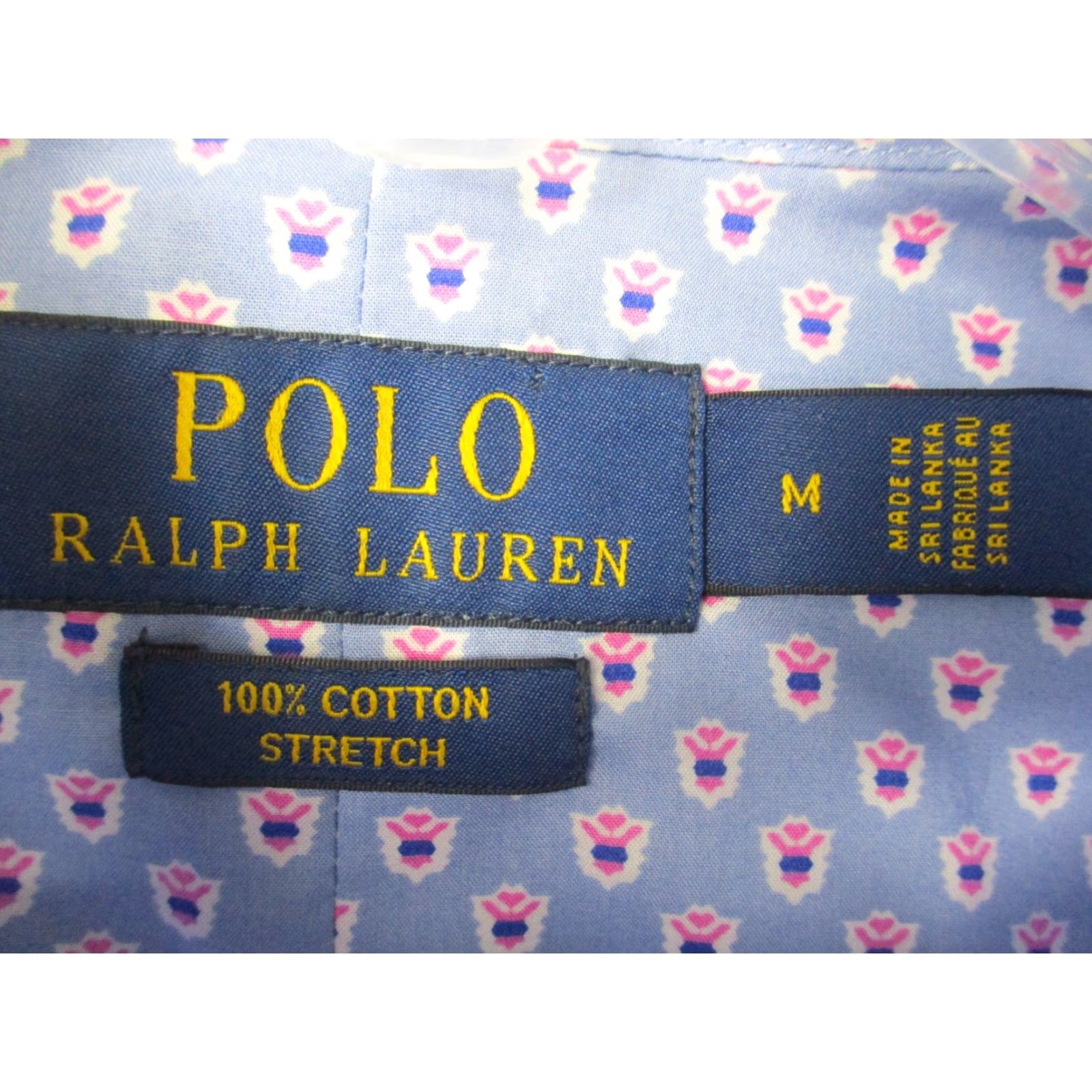Polo Ralph Lauren VINTAGE Polo Ralph Lauren Shirt Medium All Over Print Blue Stretch Size US M / EU 48-50 / 2 - 4 Thumbnail