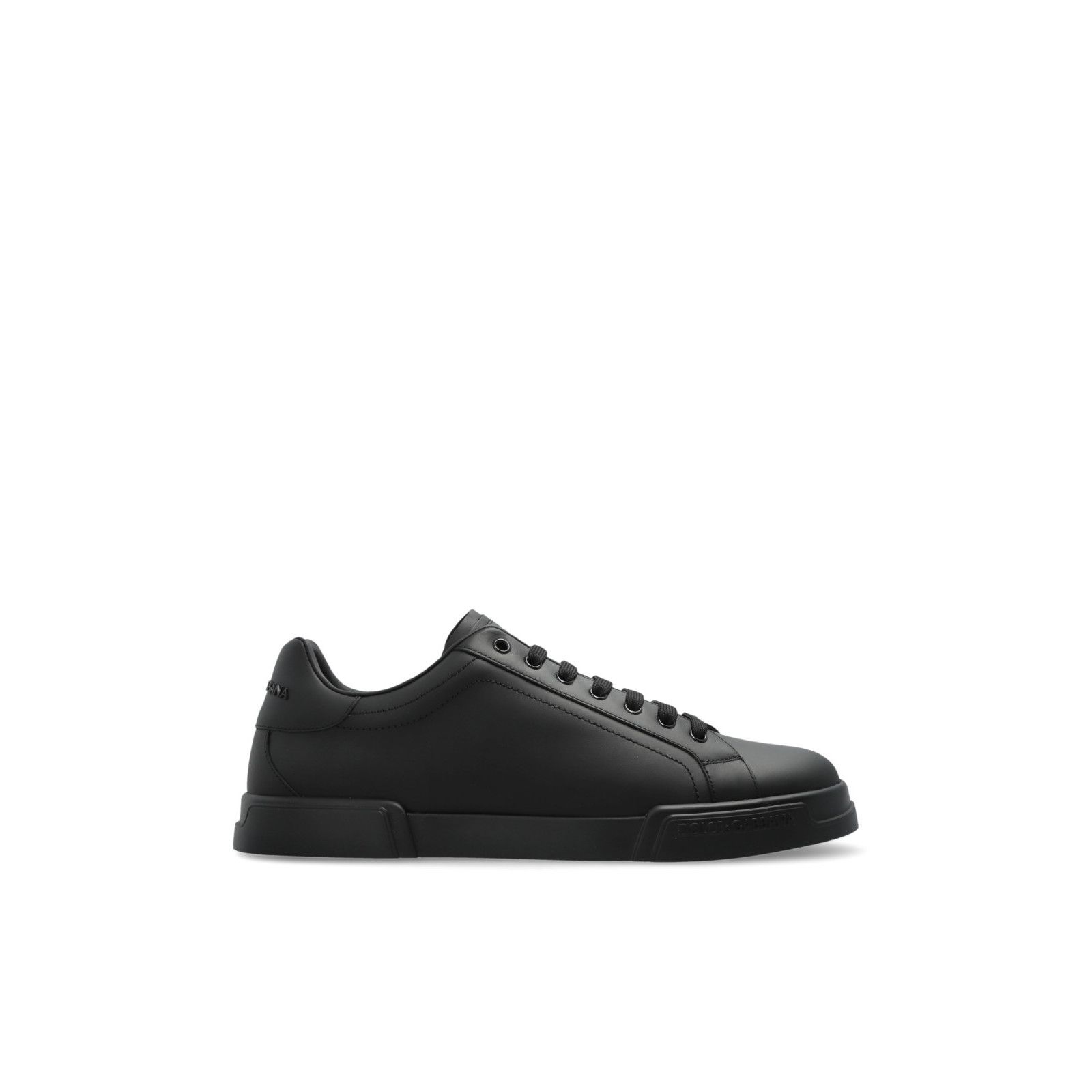 DOLCE&GABBANA Portofino Black Leather Sports Sneakers New &