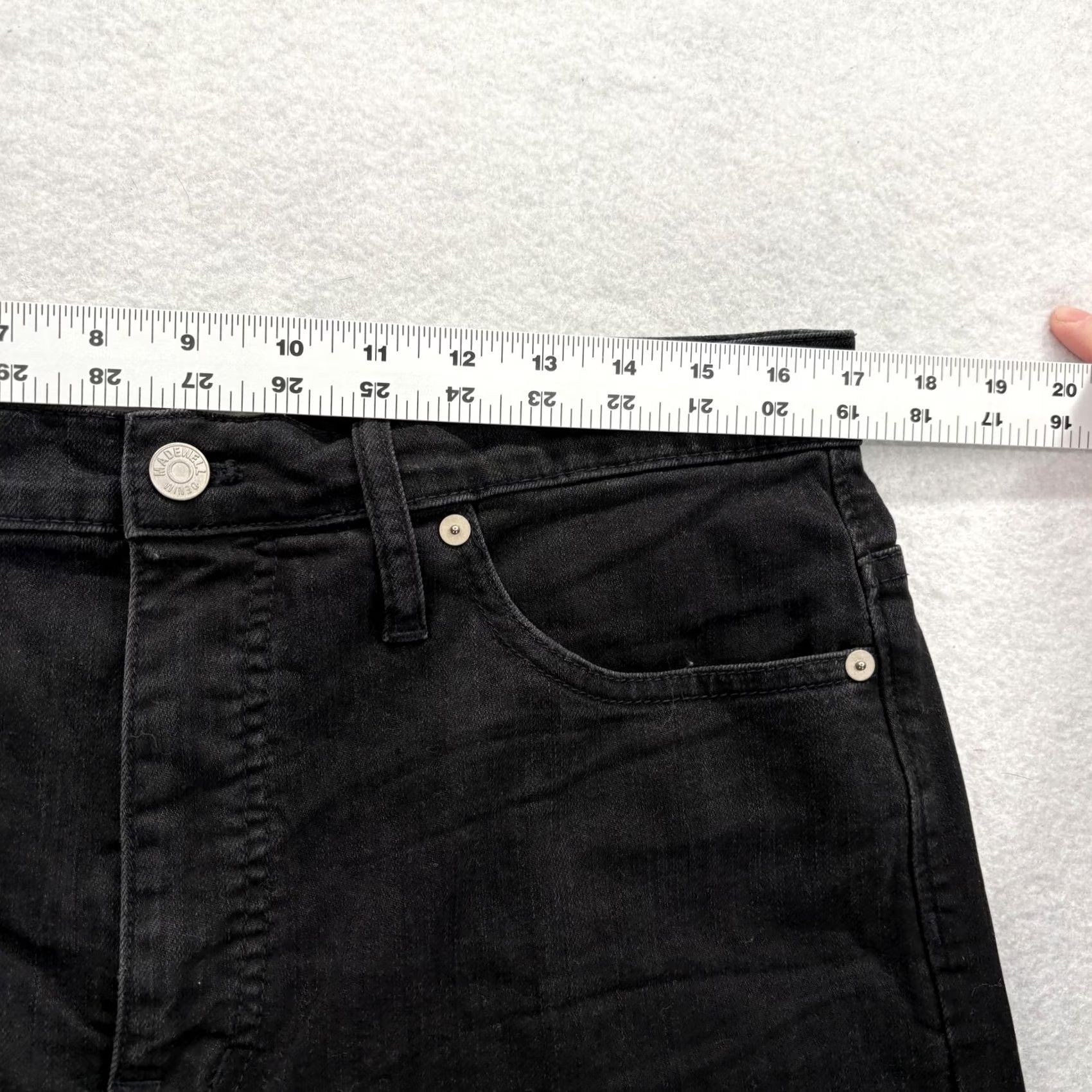 Madewell Madewell Jeans Womens 32 Black Dark Wash High Rise Slim Wide-Leg Crop Denim Pants Size 24" / US 00 / IT 34 - 6 Thumbnail