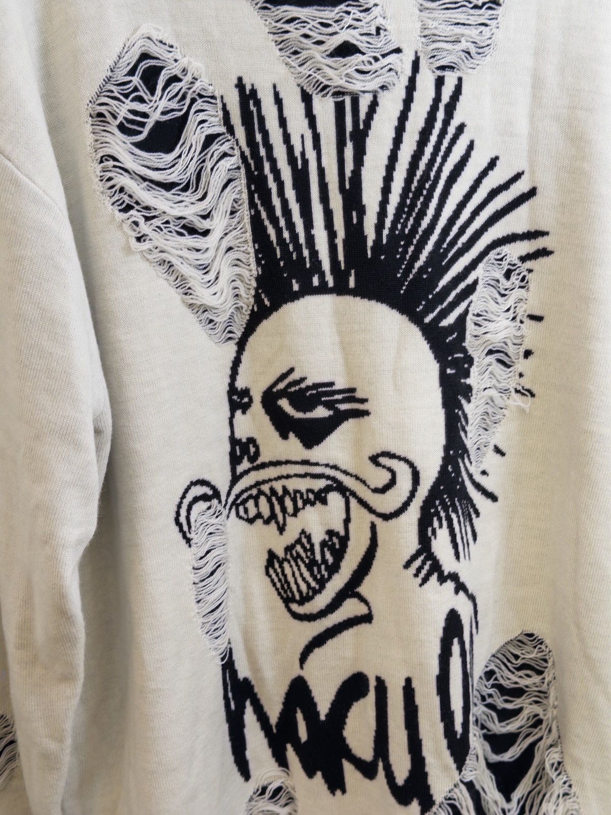 Haculla Haculla Distressed Punk Skull Sweater Knit Destroyed Jumper Size US XL / EU 56 / 4 - 2 Thumbnail