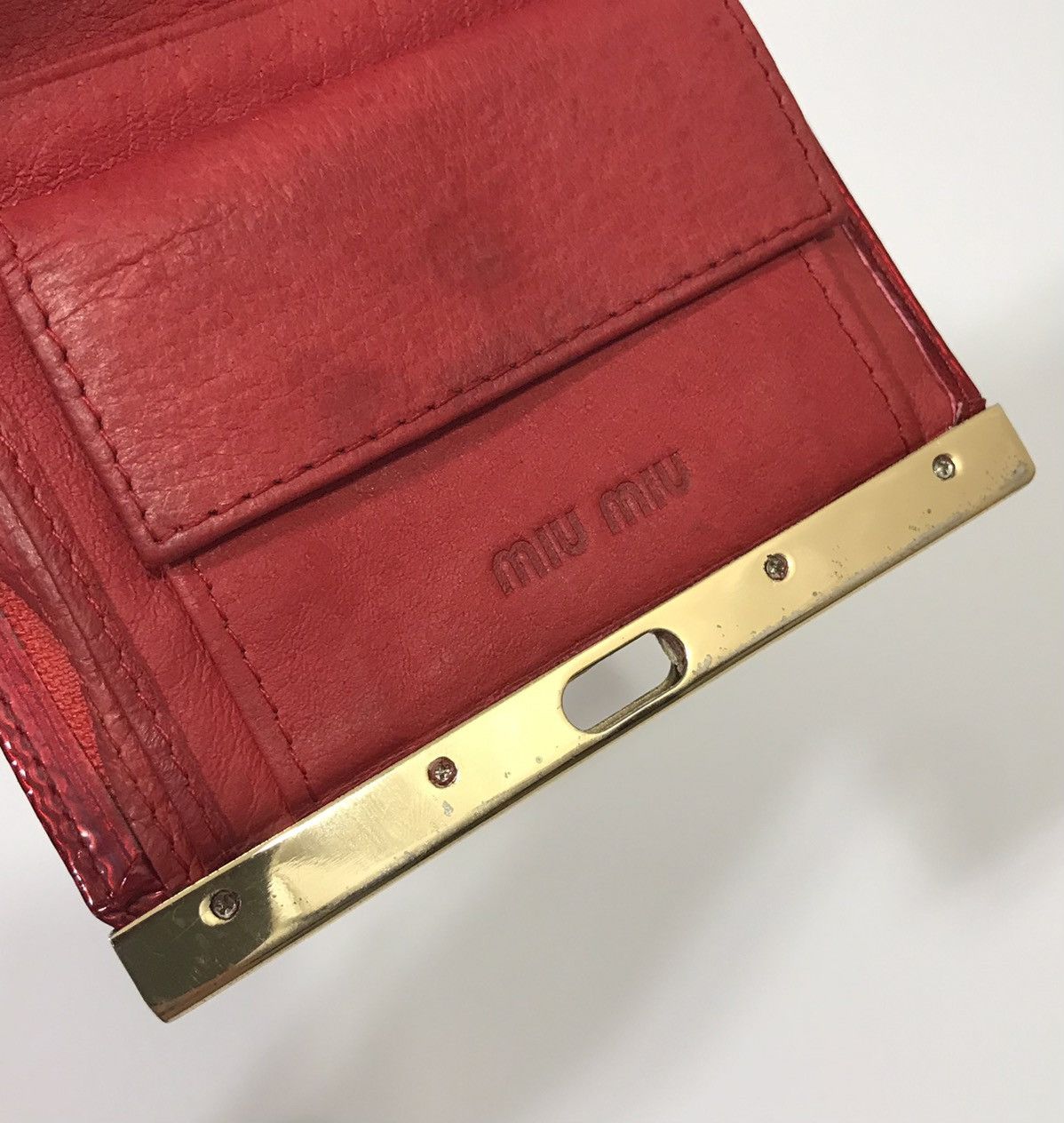 Miu Miu Miu Miu Patent Leather Wallet Red Size ONE SIZE - 6 Thumbnail