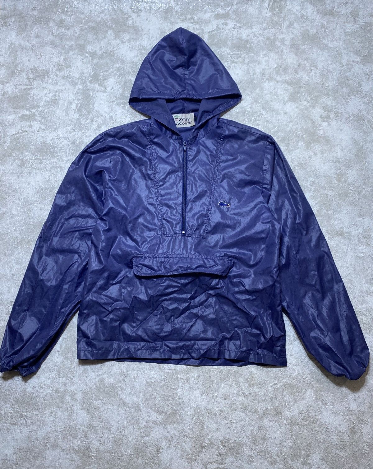 Lacoste Vintage 80s Lacoste Izod Rain Jacket Windbreaker Grey Size US S / EU 44-46 / 1 - 1 Thumbnail