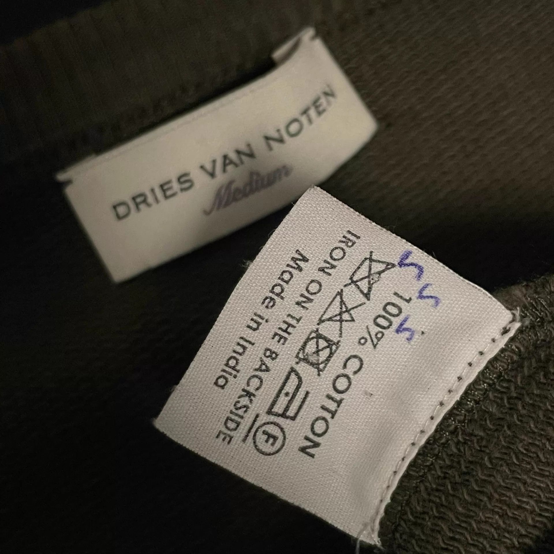 Dries Van Noten Beige Long-Sleeve Sweatshirt with Black Beaded Accents Size US M / EU 48-50 / 2 - 7 Thumbnail