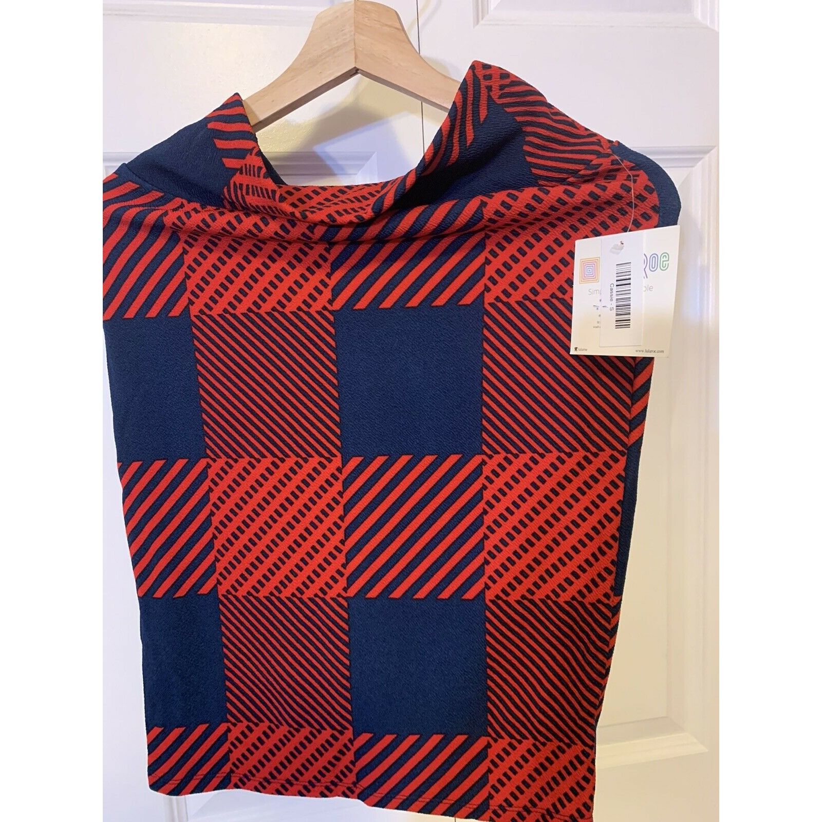 Other NEW Lularoe Women’s Sz S Cassie Red Blue Plaid Skirt Size 23" - 3 Thumbnail