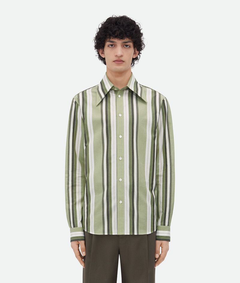 Bottega Veneta o1loc1c0426 793027 Striped Cotton Shirt in Multicolor Size US S / EU 44-46 / 1 - 1 Thumbnail