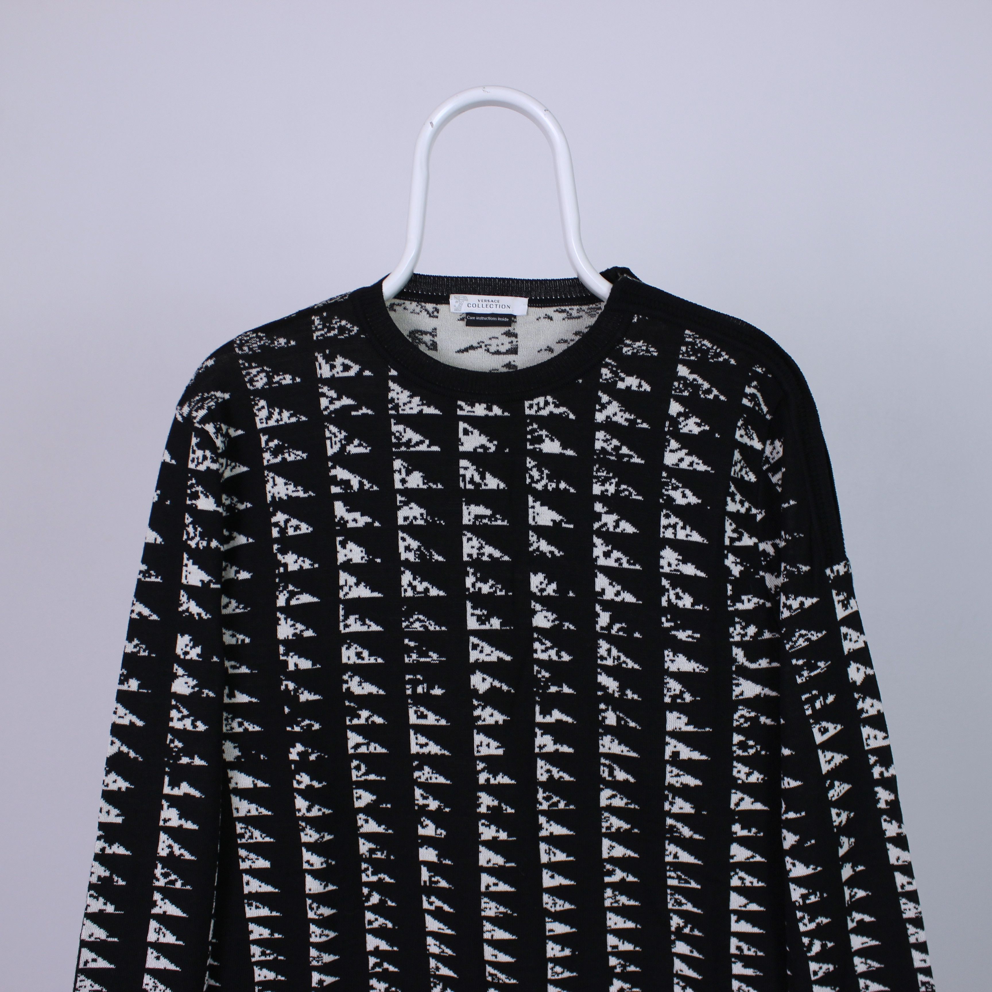 image of Gianni Versace x Versace Collection Sweater Jumper Multi Black Wool Virgin, Men's (Size Large)