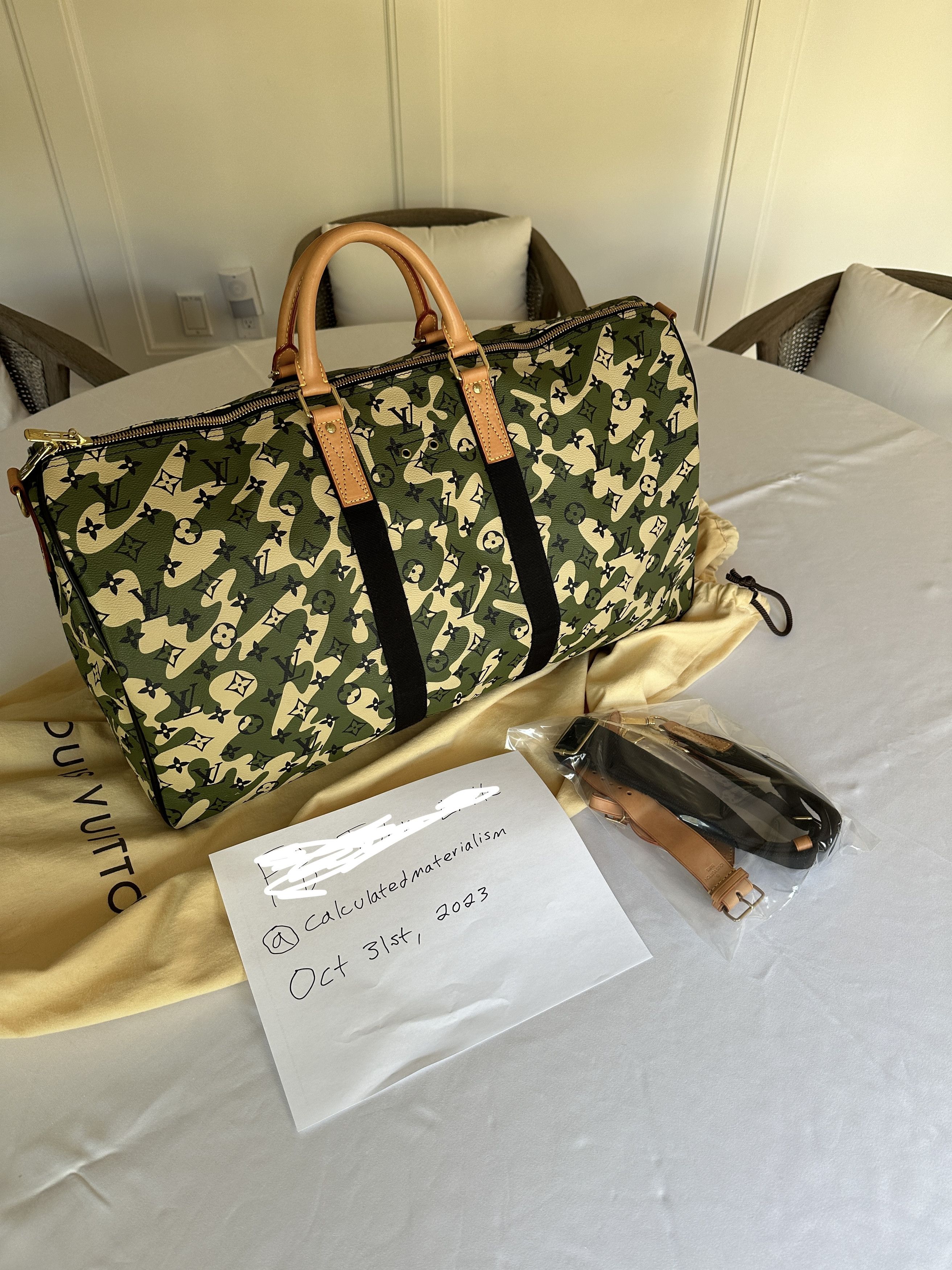 camo louis vuitton duffle bag