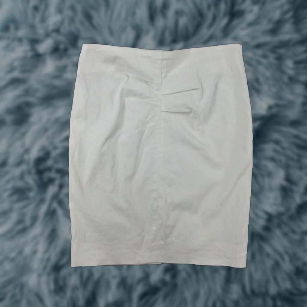 Gunex Skirt Womens 4 White Mini Back Slit Side Zip 28x19*