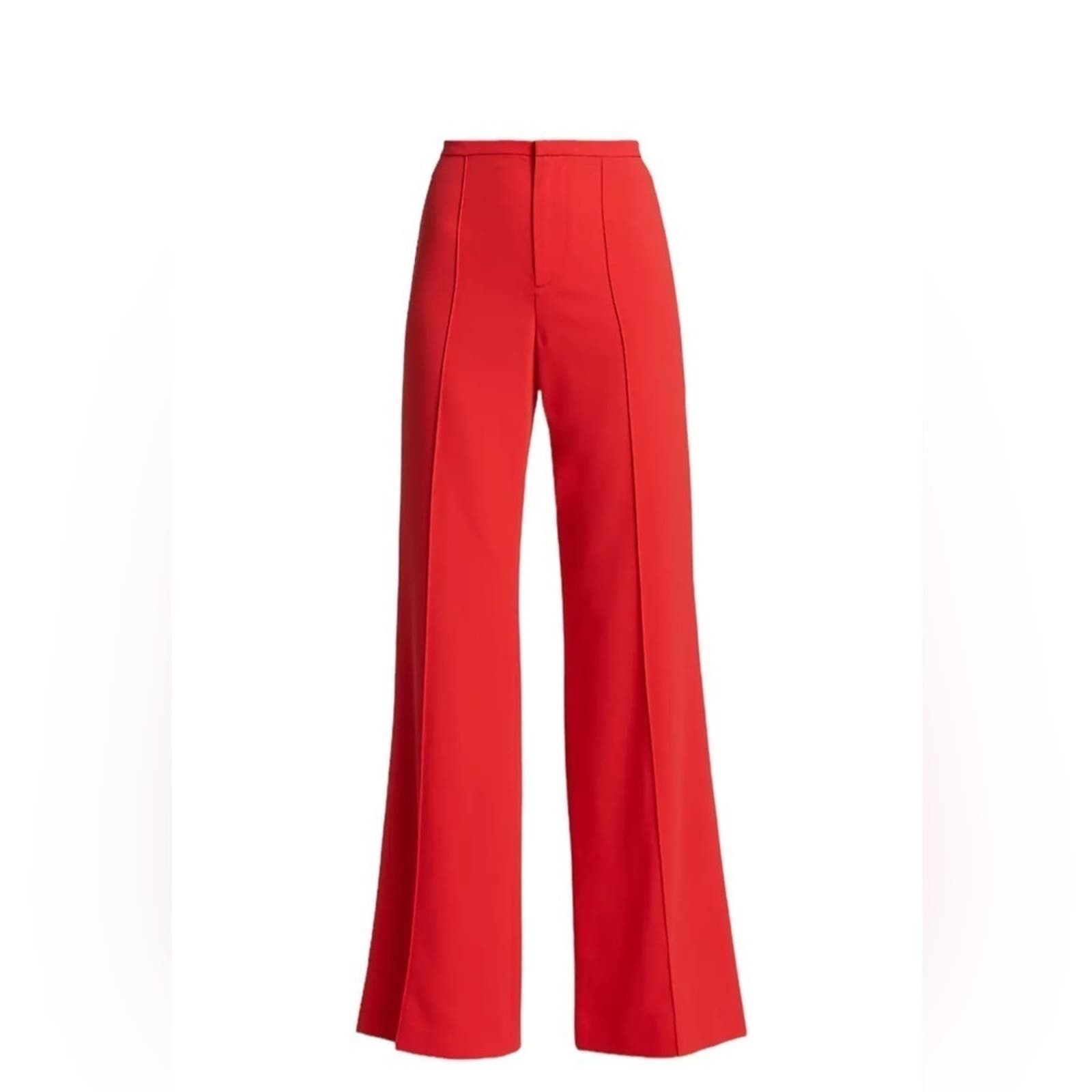 image of Alice Olivia Alice + Olivia Dylan High Waist Flared Leg Pants Apple Red, Women's (Size 30)