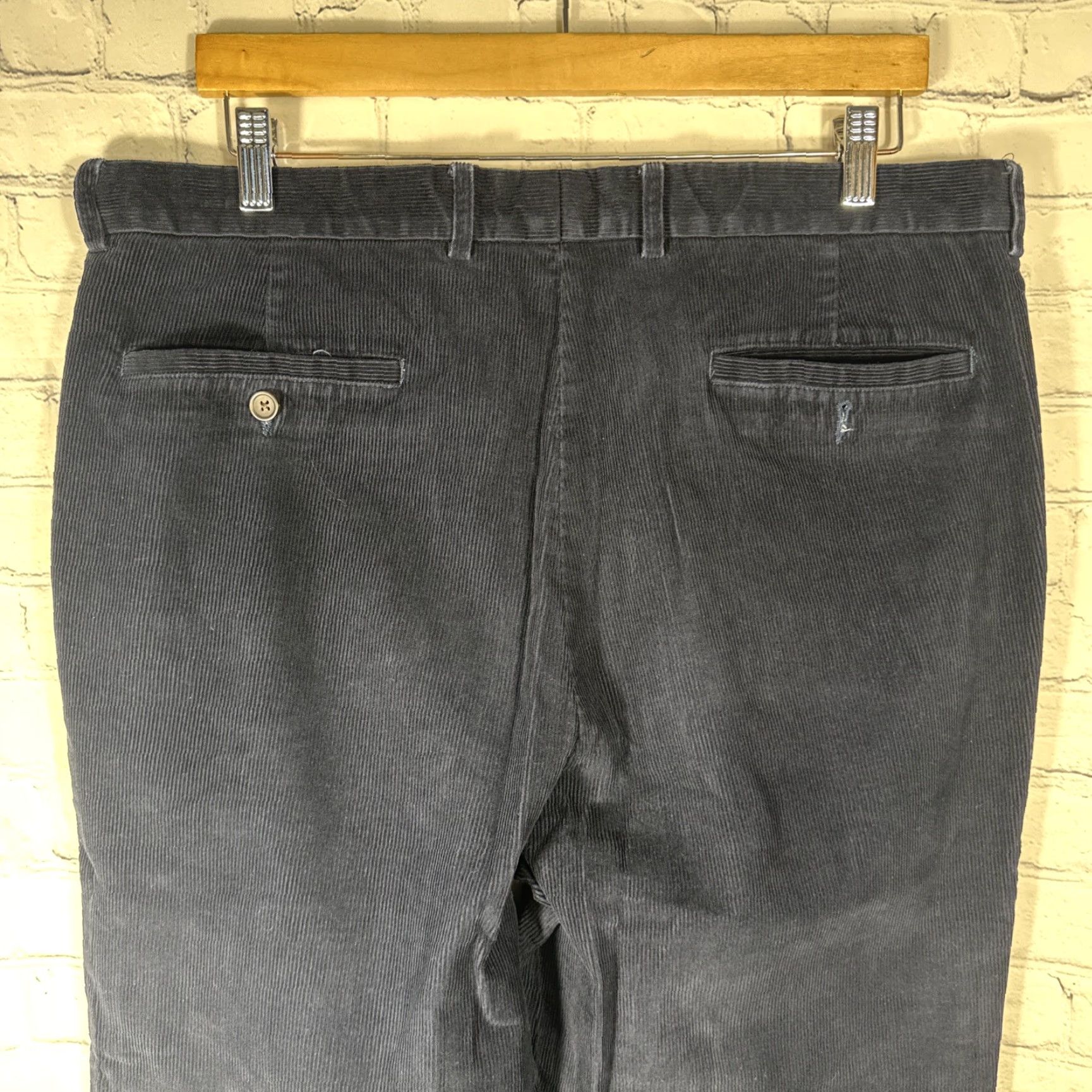 Ralph Lauren Lauren Ralph Lauren Corduroy Pants Mens 36x32 Navy Blue Cotton Flat Front Straight Leg Classic Fit Pants Size US 36 / EU 52 - 6 Thumbnail