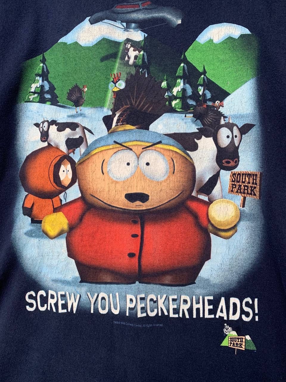 Band Tees × Vintage Vintage 1998 South Park Screw you graphic Tee Size US M / EU 48-50 / 2 - 3 Thumbnail