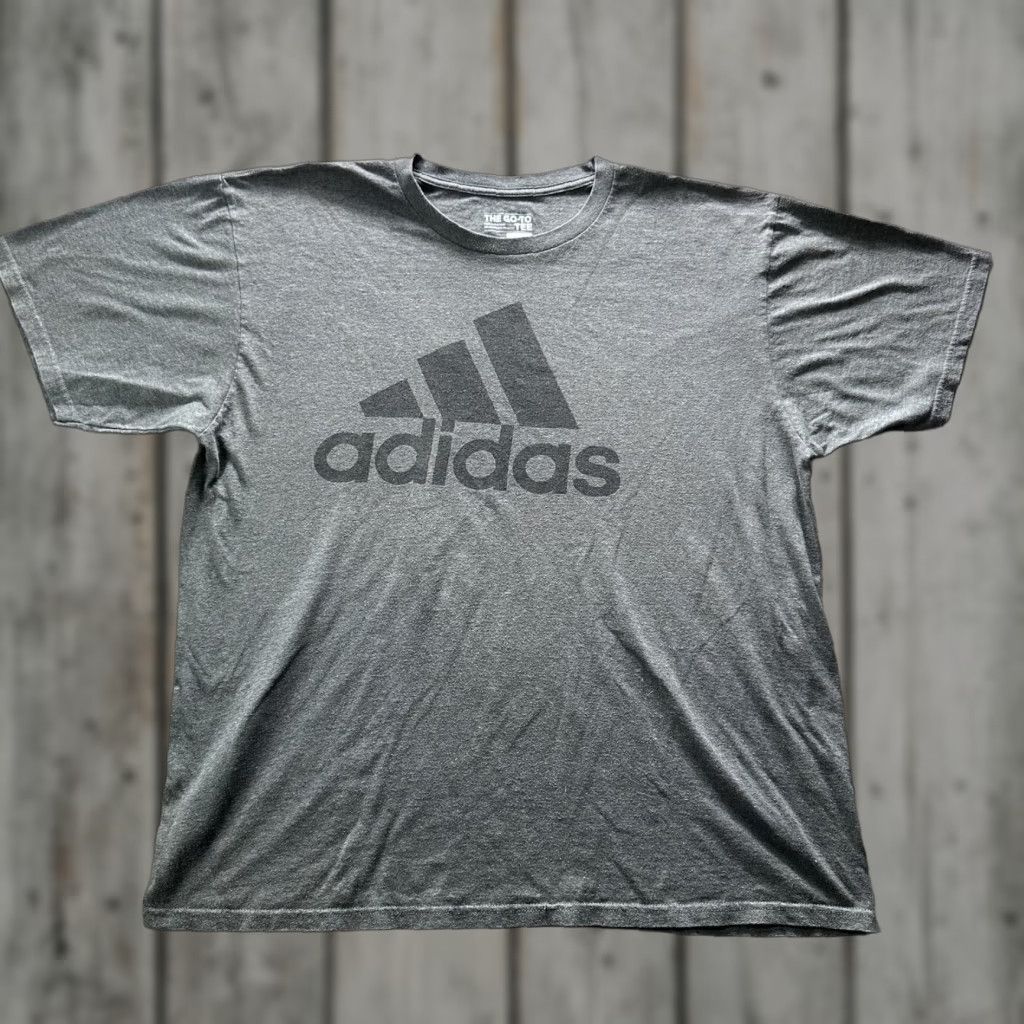 Adidas Adidas Shirt Mens Large Gray Go-To Tee Tagless Logo Graphic Print Crew Neck Short Sleeve Cotton Blend Size US L / EU 52-54 / 3 - 1 Thumbnail