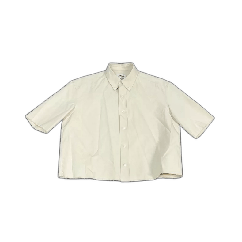 Lanvin Lanvin Short Sleeve Shirt with Frayed Hem Size US M / EU 48-50 / 2 - 1 Thumbnail
