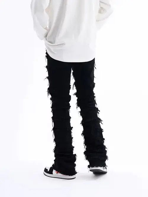 Designer × Japanese Brand × Vintage damaged flared punk ripped jeans Size US 32 / EU 48 - 2 Thumbnail