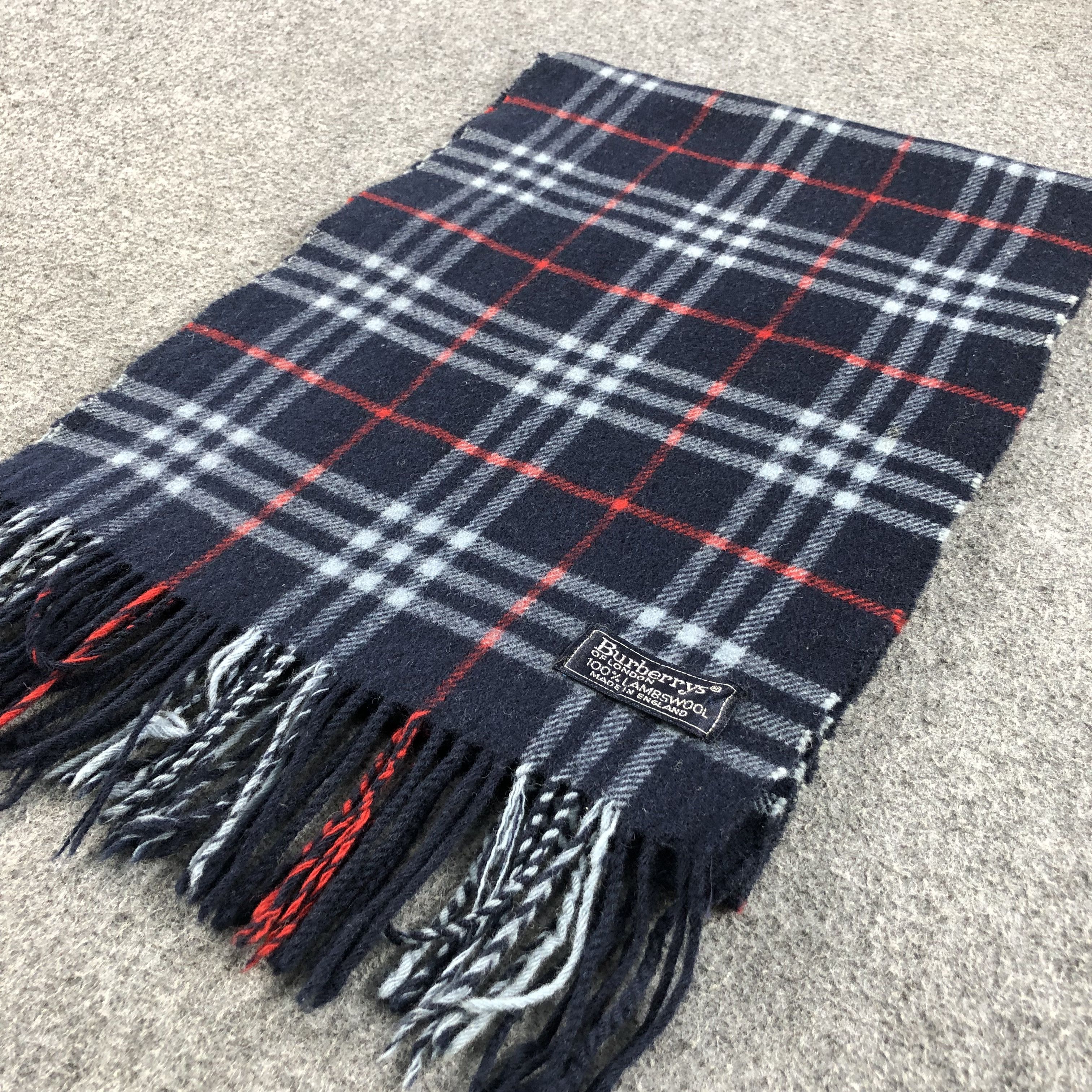 Burberry Burberrys Nova Check Blue Wool Scarf Muffler V647 Size ONE SIZE - 3 Thumbnail