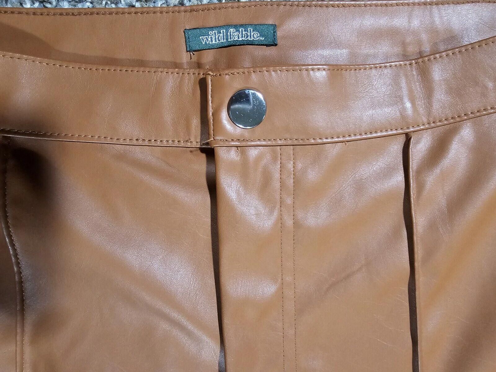 Designer Wild Fable Pants 14 Faux Leather High Rise Flare Seamed NWT Size 36" / US 14 / IT 50 - 2 Thumbnail