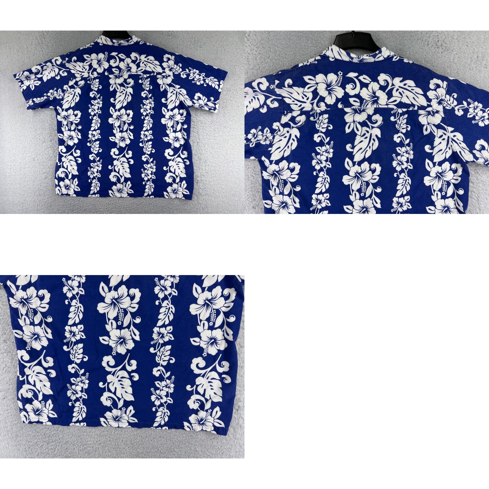 Vintage VINTAGE Hawaiian Shirt Adult Large Blue White Floral Lucent Embroidery IT Tele Size US L / EU 52-54 / 3 - 9 Thumbnail
