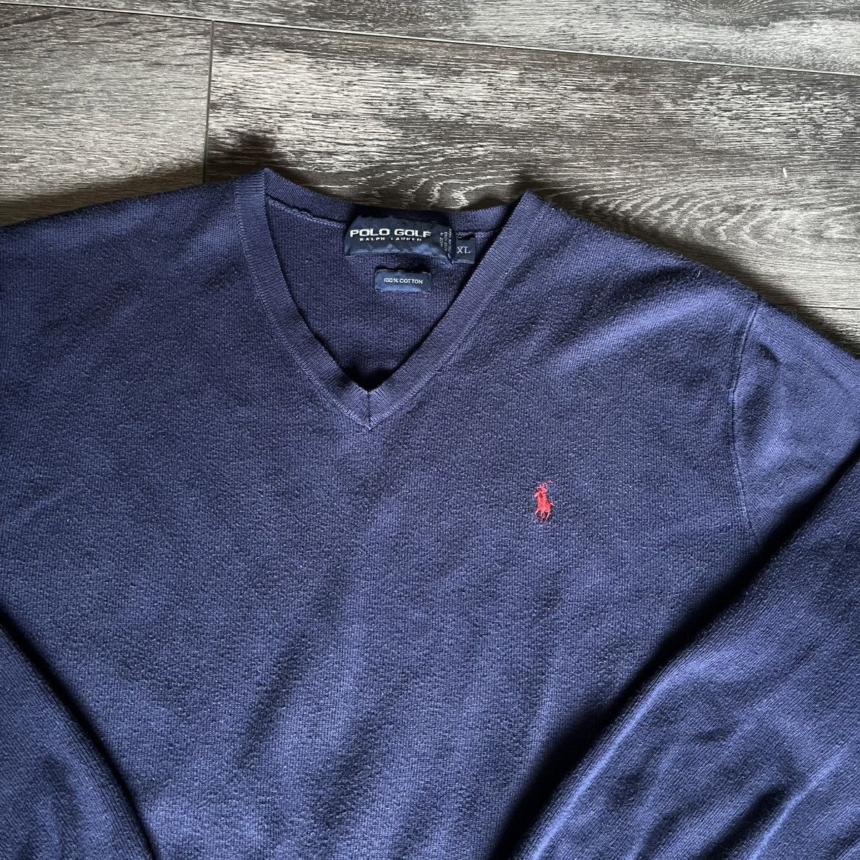 Polo Ralph Lauren Vintage 90s Polo Golf Ralph Lauren Basic Logo V Neck Sweater Size US XL / EU 56 / 4 - 3 Thumbnail