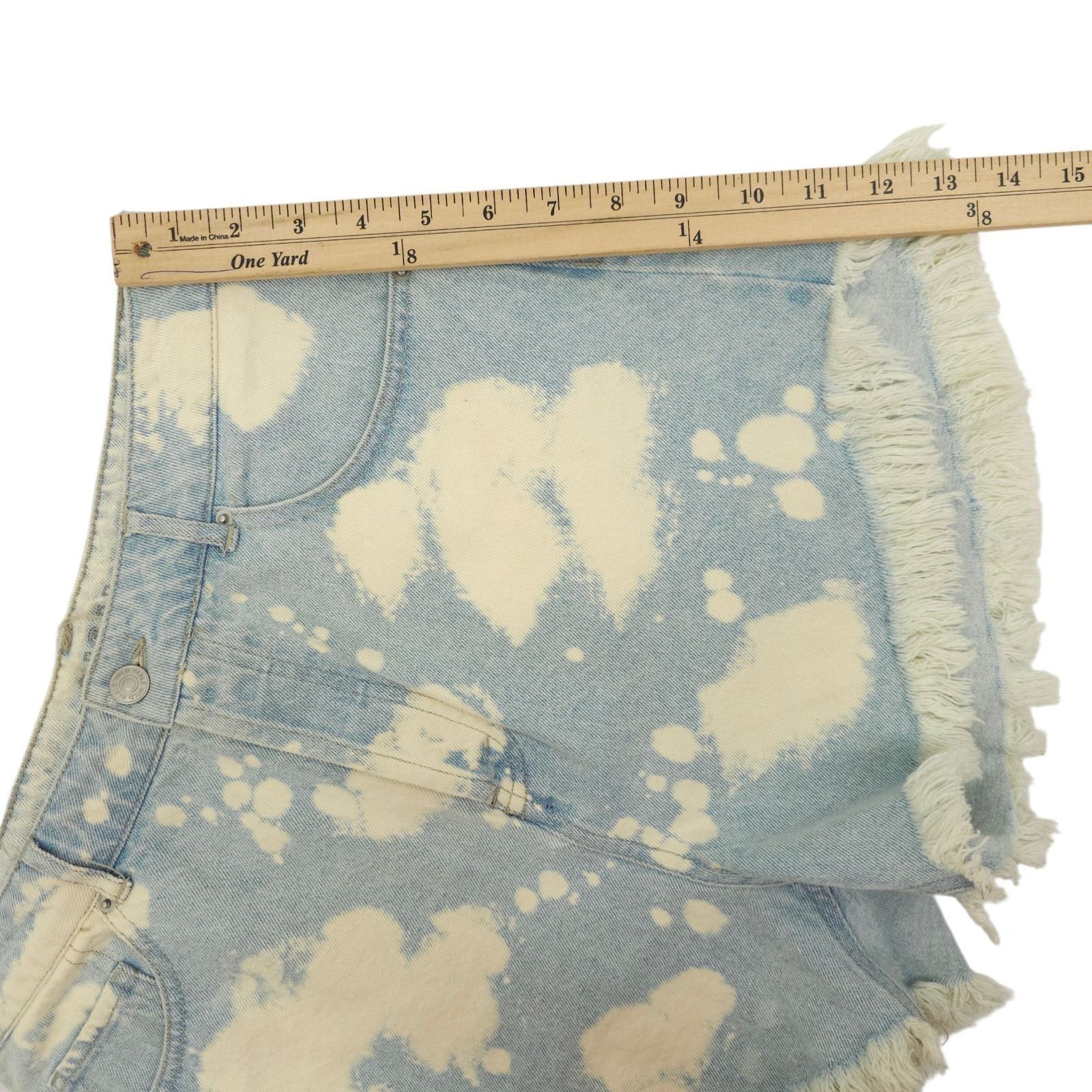 Other Wild Fable Denim Shorts 10 Bleach Dye Festival Grunge High R Size 32" / US 10 / IT 46 - 7 Thumbnail