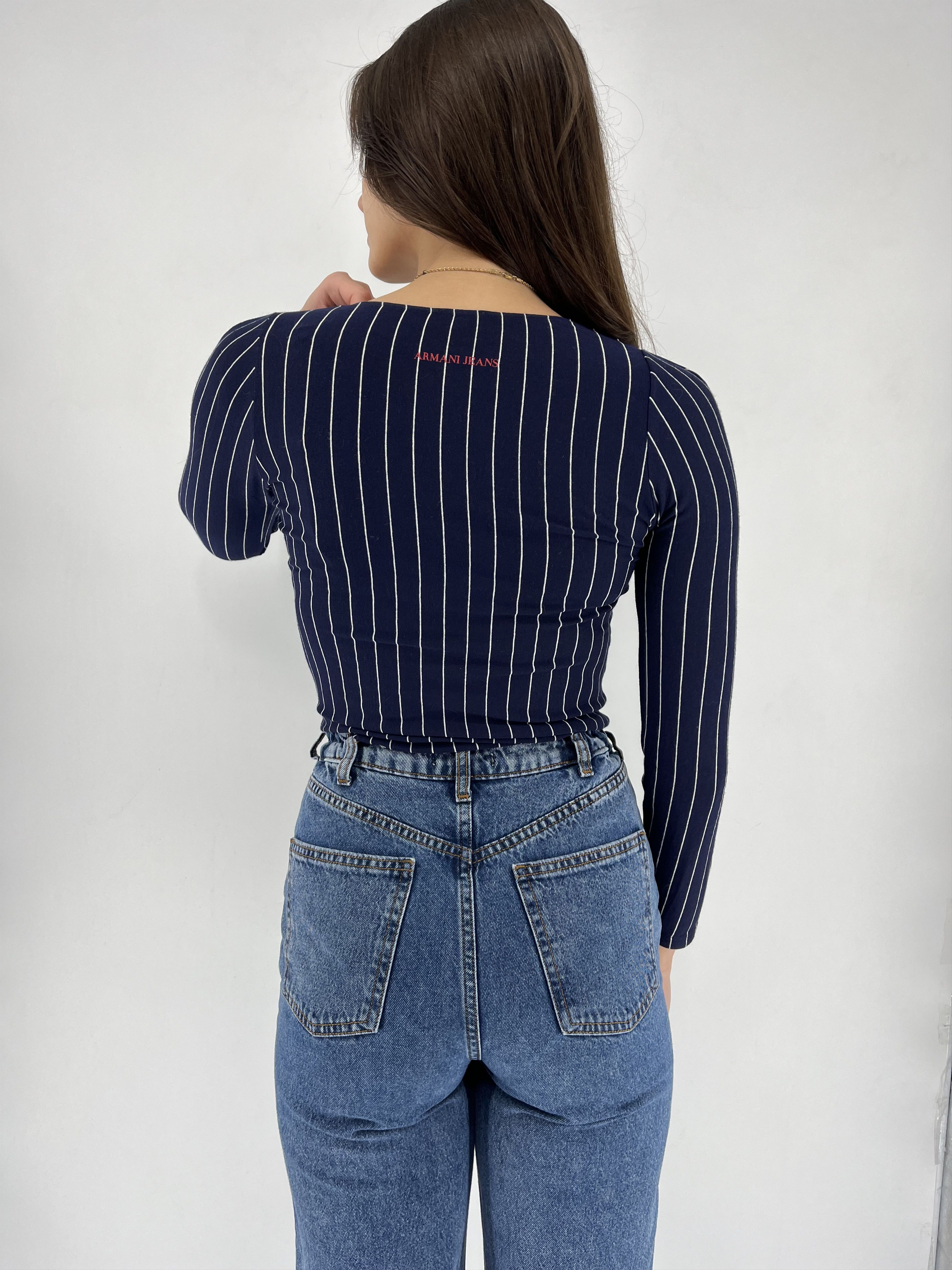 Armani × Giorgio Armani Vintage Y2K Armani Jeans Velvet blouse Size M / US 6-8 / IT 42-44 - 2 Thumbnail