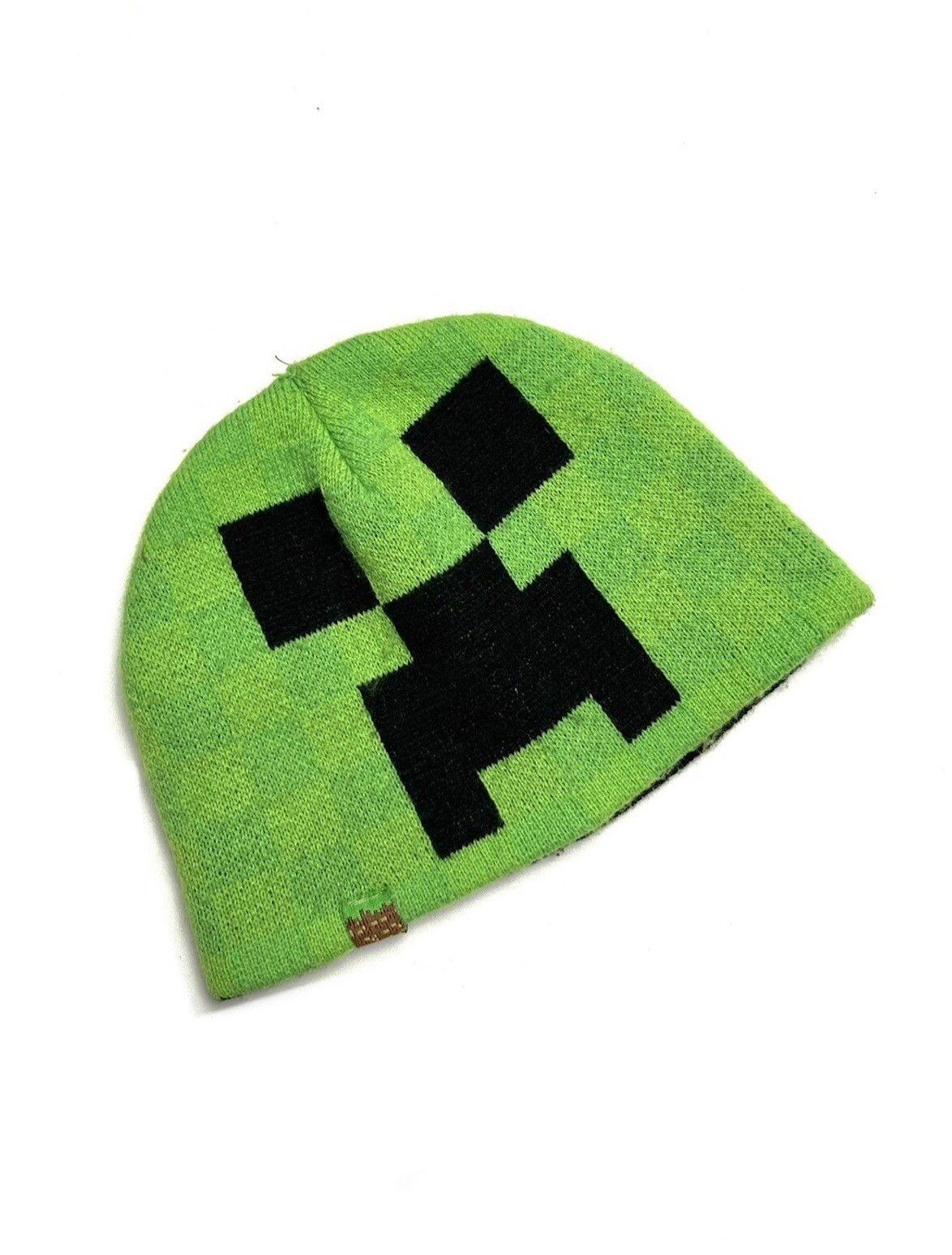 Pre-owned Humor X The Game Y2k Minecraft Creeper Logo Sematary Japan Style Beanie Hat In Green