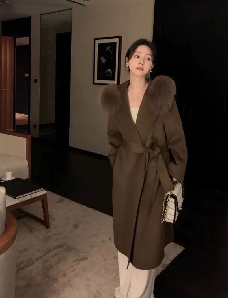 Max Mara Max Mara Bathrobe coat with dark khaki fur collar Size M / US 6-8 / IT 42-44 - 7 Thumbnail