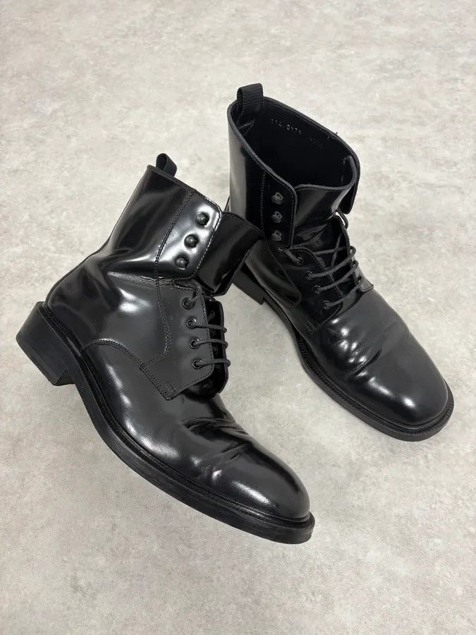 Gucci 2000s Gucci Black Leather Combat Boots Size US 9.5 / EU 42-43 - 5 Thumbnail