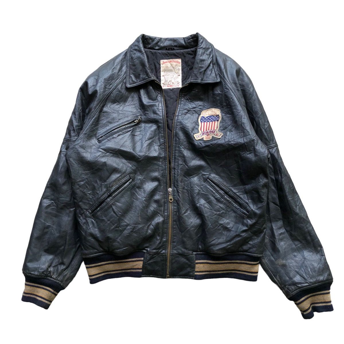 Avirex × Rap Tees 🔥 RARE VINTAGE ICON AVIREX VARSITY LEATHER JACKET Size US L / EU 52-54 / 3 - 3 Thumbnail