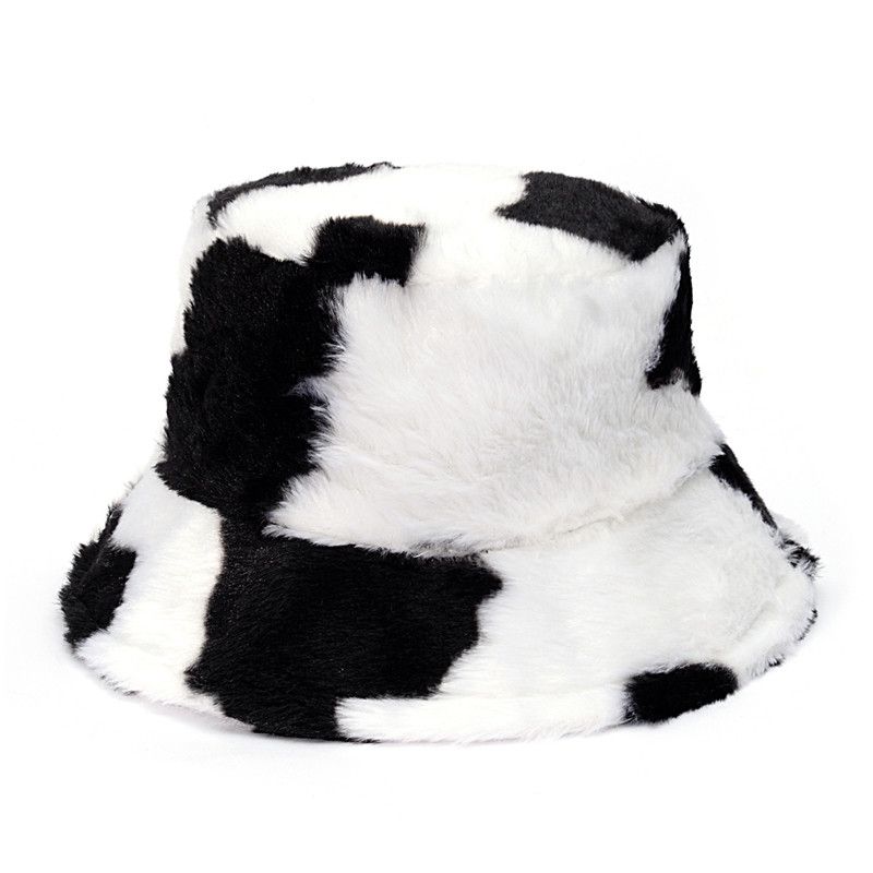 Other Fluffy Fur Cow Pattern Hat Size ONE SIZE - 2 Thumbnail