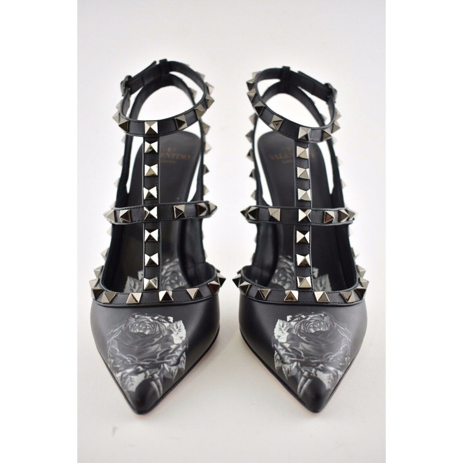 Valentino Rockstud Undercover Rose T Strap Pointed Heel Pump 38 Size US 8 / IT 38 - 5 Thumbnail