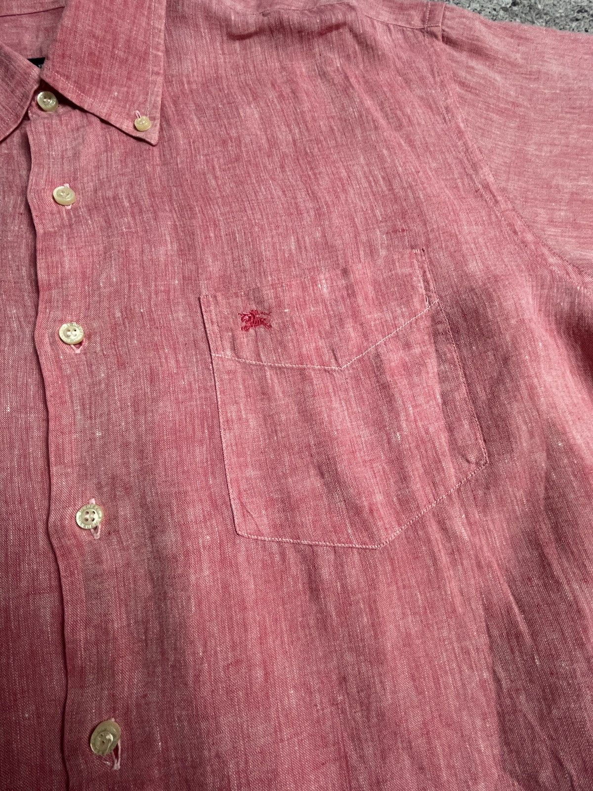 Burberry × Vintage Linen Vintage🔥Burberry London Shirt Size US L / EU 52-54 / 3 - 5 Thumbnail