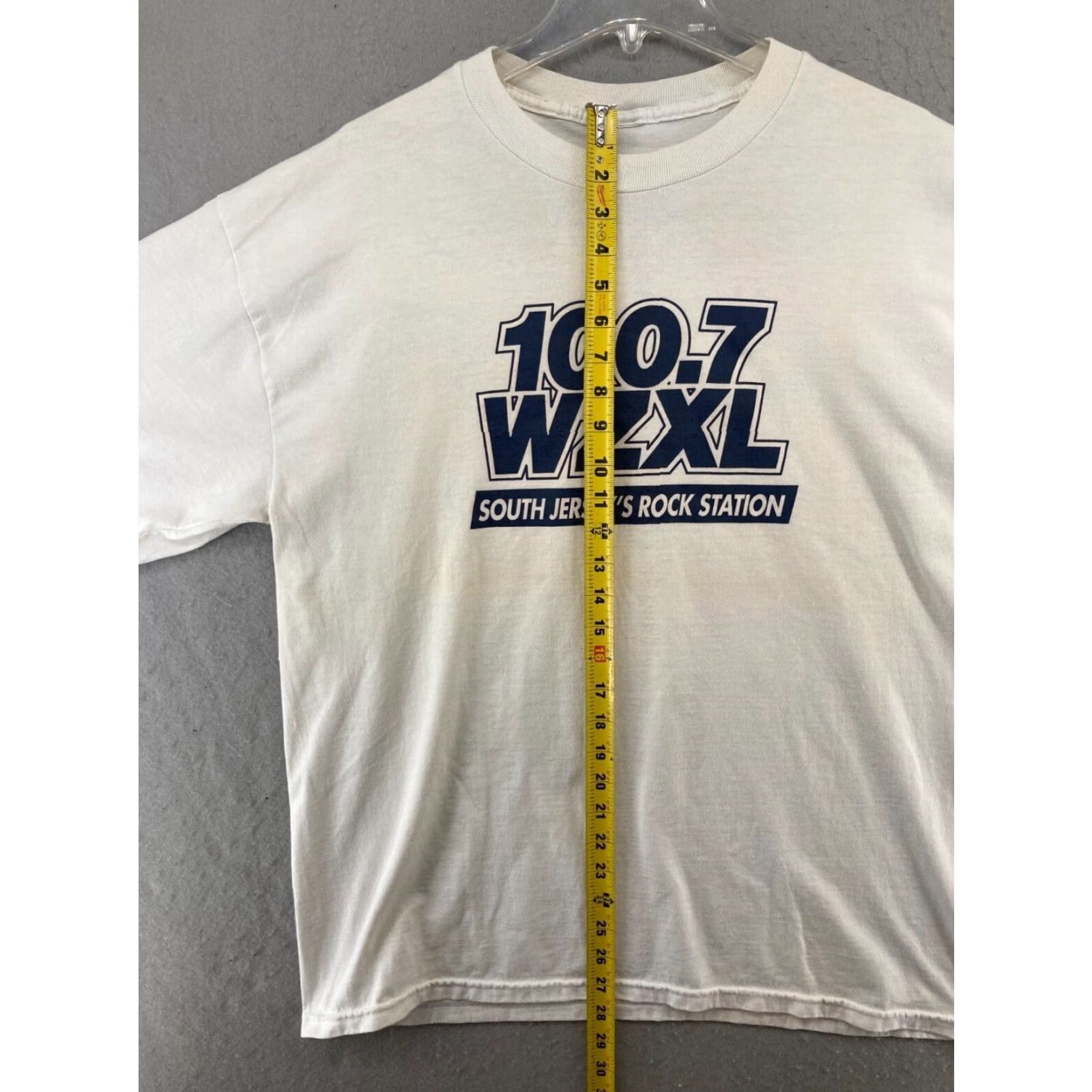 Vintage Radio Station Promo Shirt Mens Large Extra Large White 100.7 WZXL Jersey Rock Size US L / EU 52-54 / 3 - 3 Thumbnail